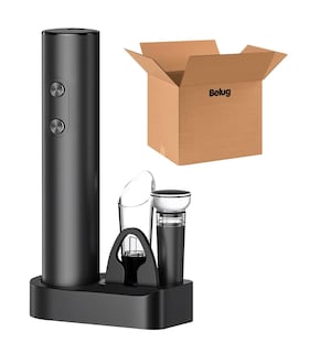 Foto 1 | Sacacorchos De Vino Eléctrico 4 En 1 Con Base Kit Sacacorcho Negro
