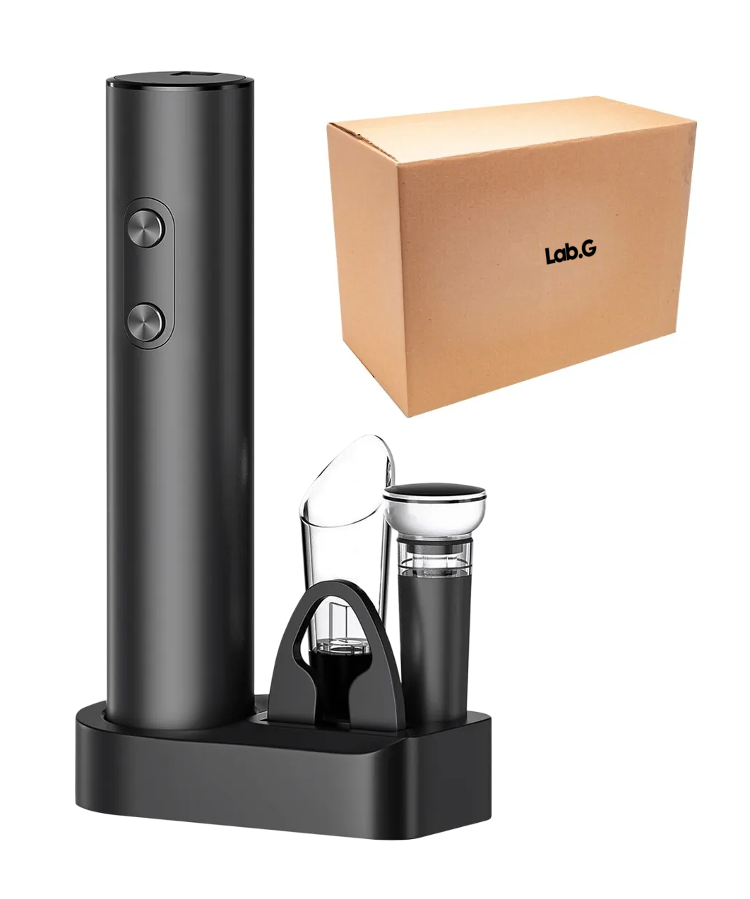 Foto 1 | Sacacorchos De Vino Eléctrico 4 En 1 Con Base Kit Sacacorcho Negro