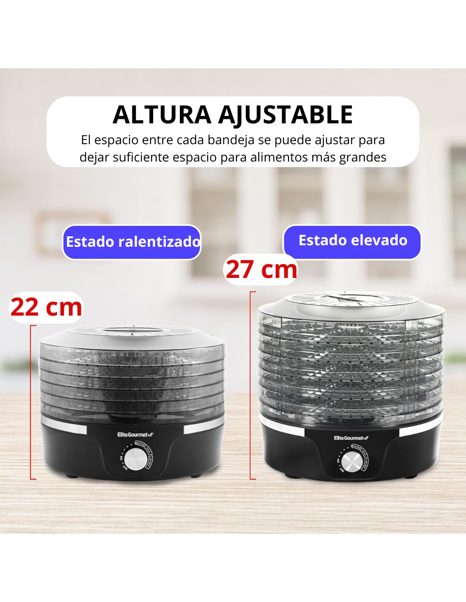 Foto 3 pulgar | Deshidratador de Alimentos Elite Gourmet 5 Bandejas Sin Bpa