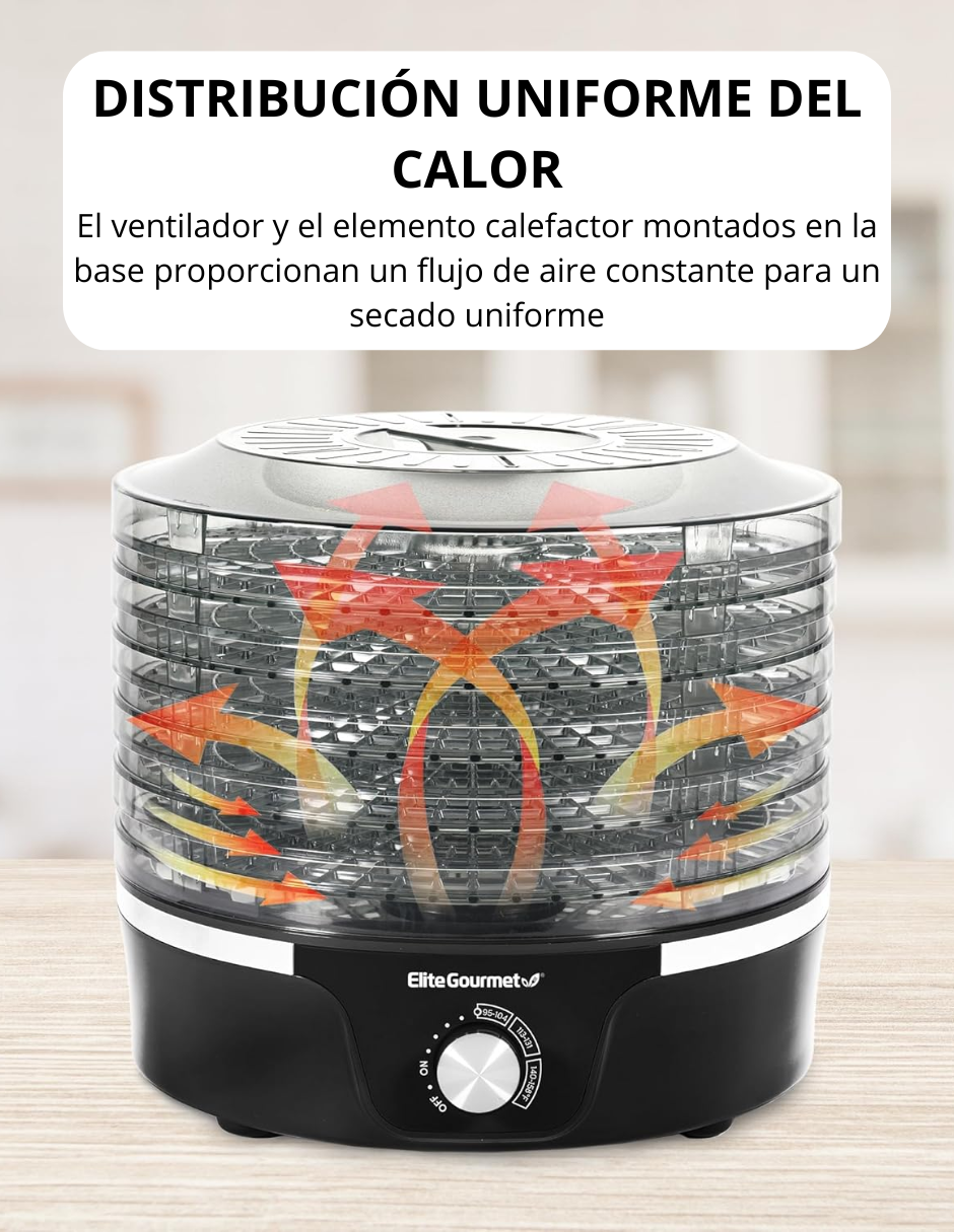 Foto 4 pulgar | Deshidratador de Alimentos Elite Gourmet 5 Bandejas Sin Bpa