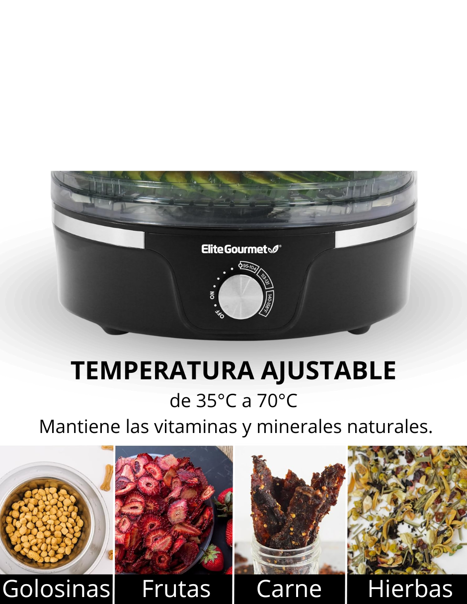 Foto 4 | Deshidratador de Alimentos Elite Gourmet 5 Bandejas Sin Bpa