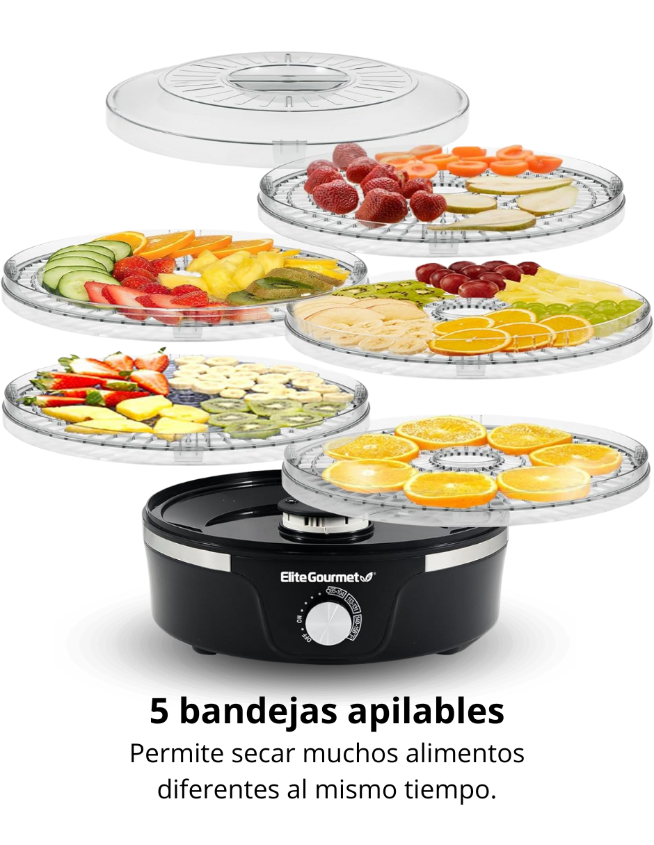 Foto 5 | Deshidratador de Alimentos Elite Gourmet 5 Bandejas Sin Bpa