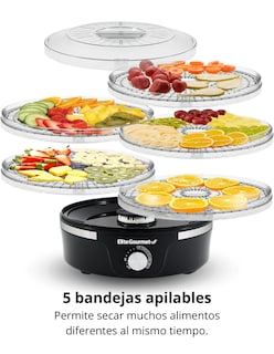 Foto 5 | Deshidratador de Alimentos Elite Gourmet 5 Bandejas Sin Bpa