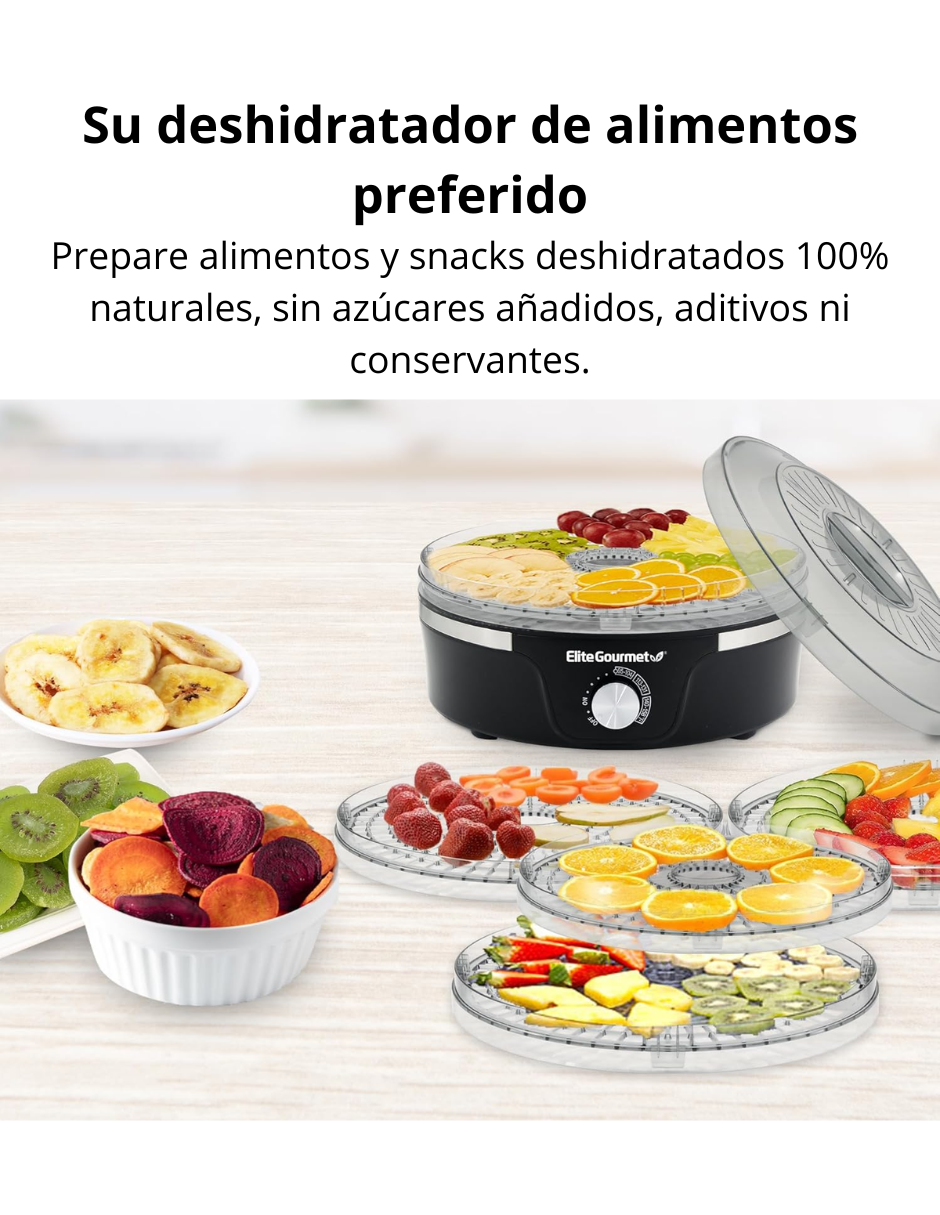 Foto 6 | Deshidratador de Alimentos Elite Gourmet 5 Bandejas Sin Bpa