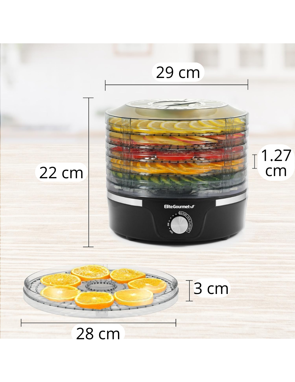 Foto 7 | Deshidratador de Alimentos Elite Gourmet 5 Bandejas Sin Bpa