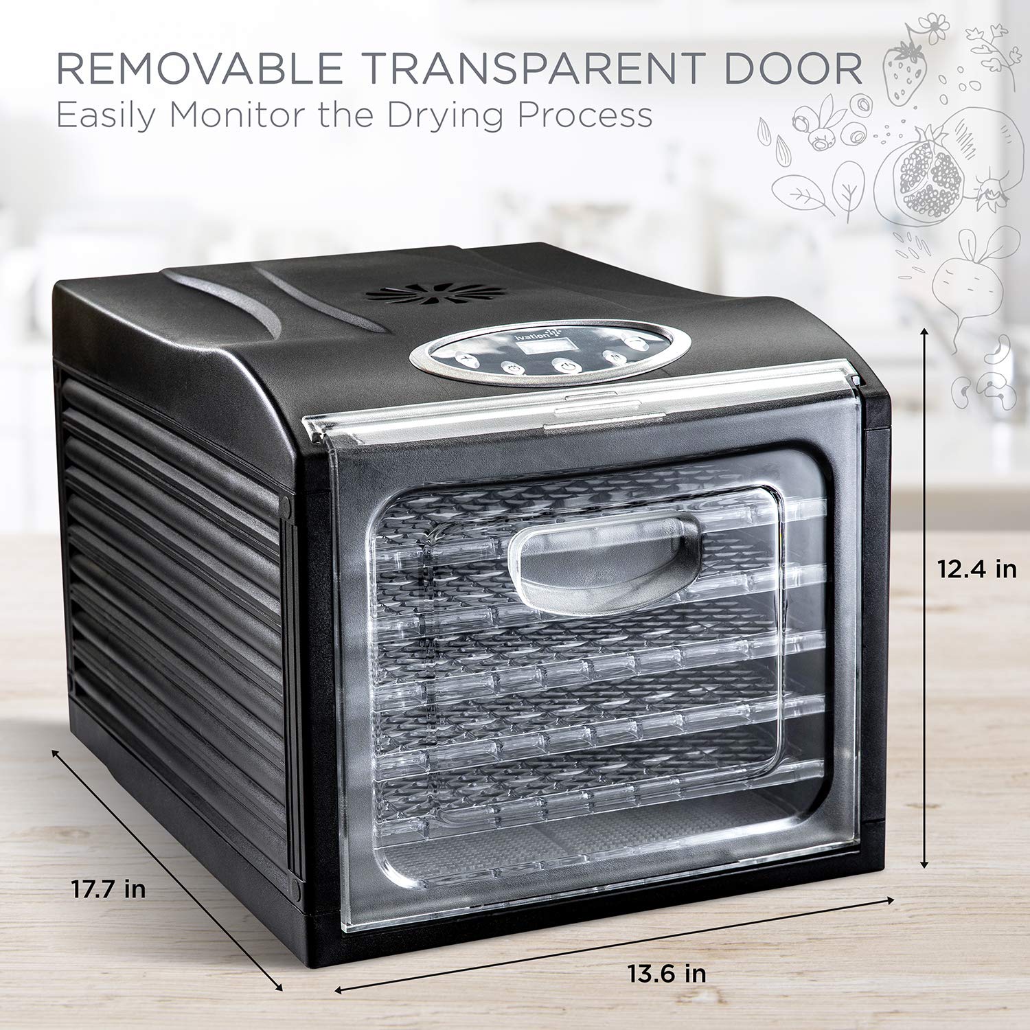Foto 7 pulgar | Deshidratador de Alimentos Ivation de 6 Bandejas para Encimera 480 W Negro -Venta Internacional