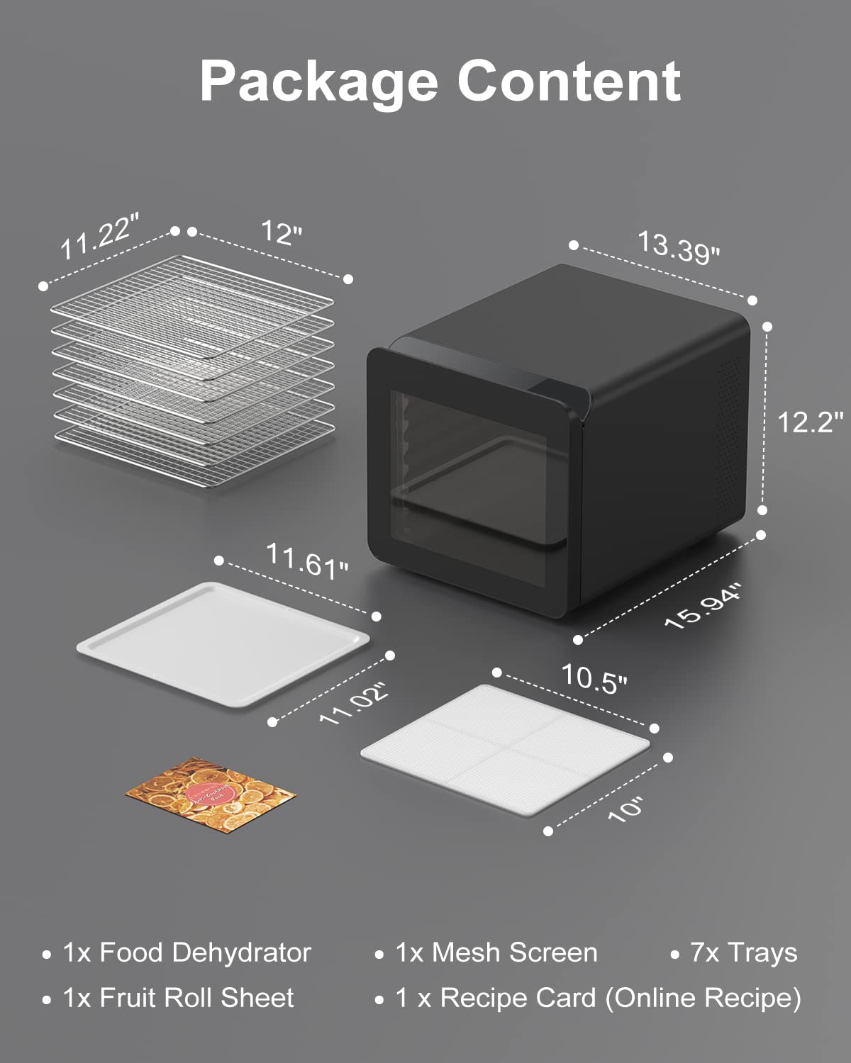 Foto 7 | Deshidratador De Alimentos Crownful  7 Bandejas De Acero Inoxidable  600 W  Más De 30 Recetas - Venta Internacional.
