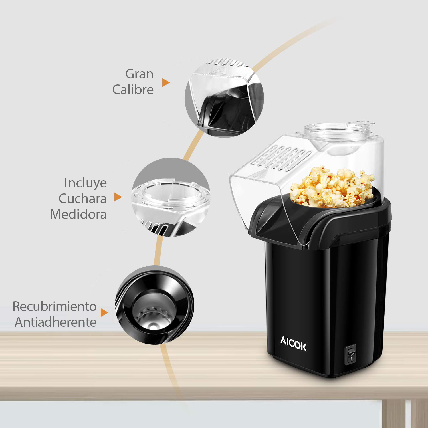 Foto 4 | Mini Máquina Aicok para Palomitas Aire Caliente