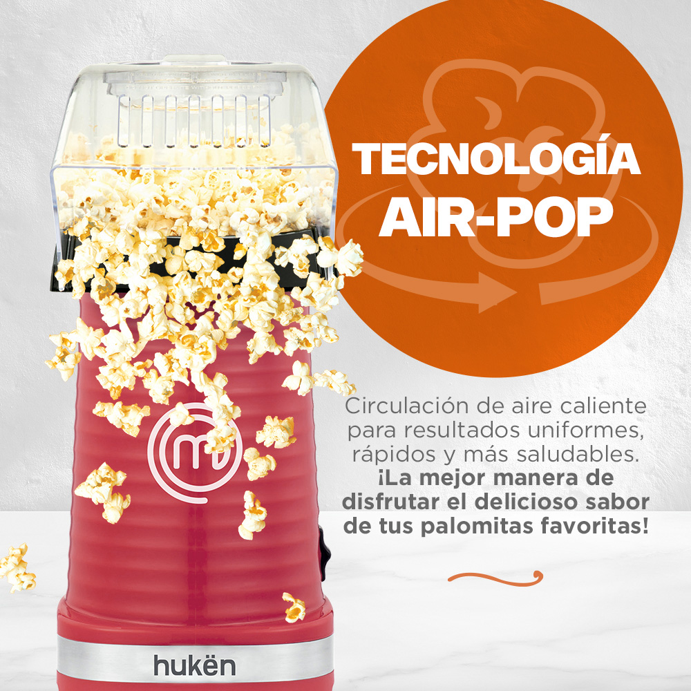 Foto 5 | Maquina de Palomitas MasterChef Roja Air-Pop Max 80gr