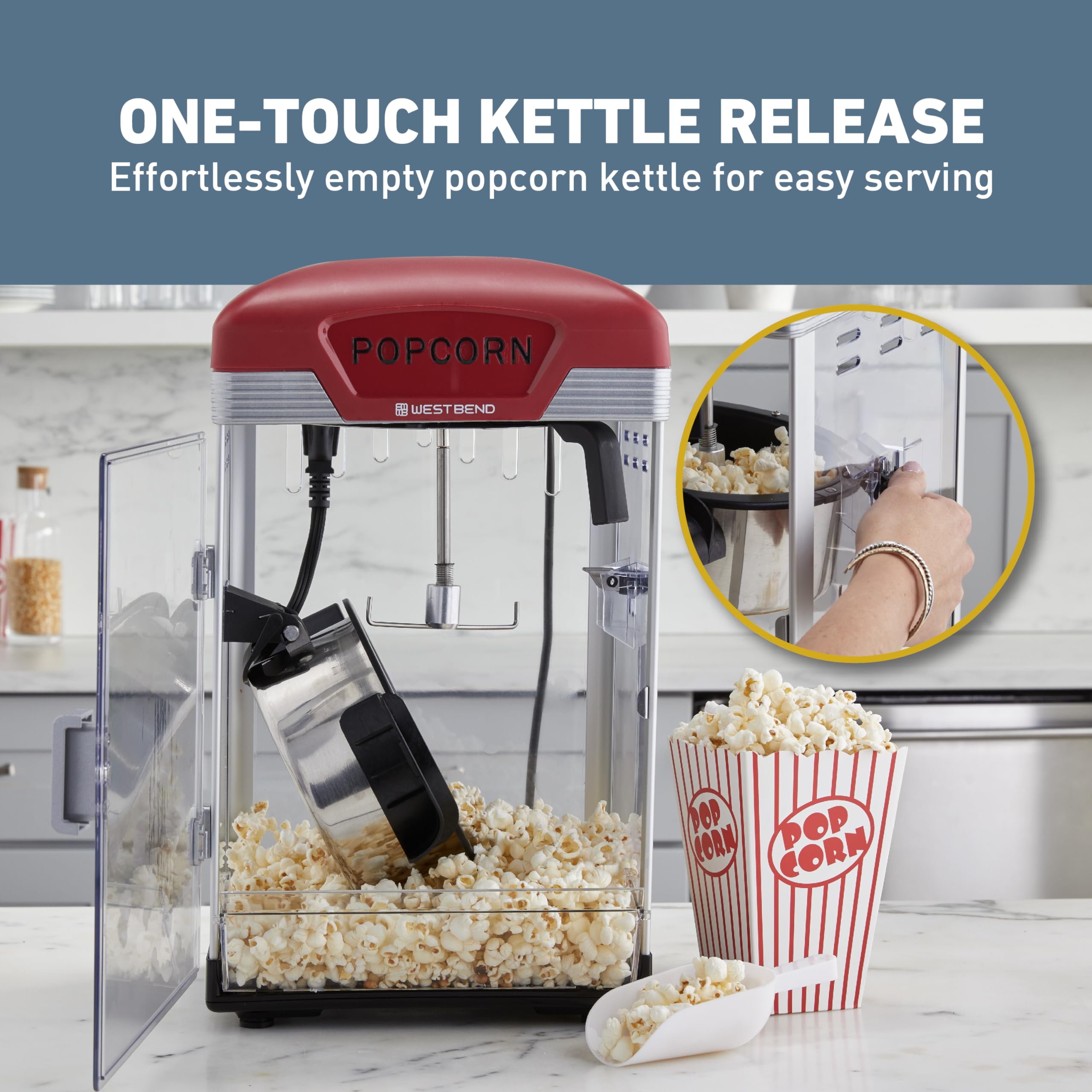 Foto 4 pulgar | Sala De Cine Popcorn Popper West Bend Stir Crazy, 4 Litros, Color Rojo - Venta Internacional.