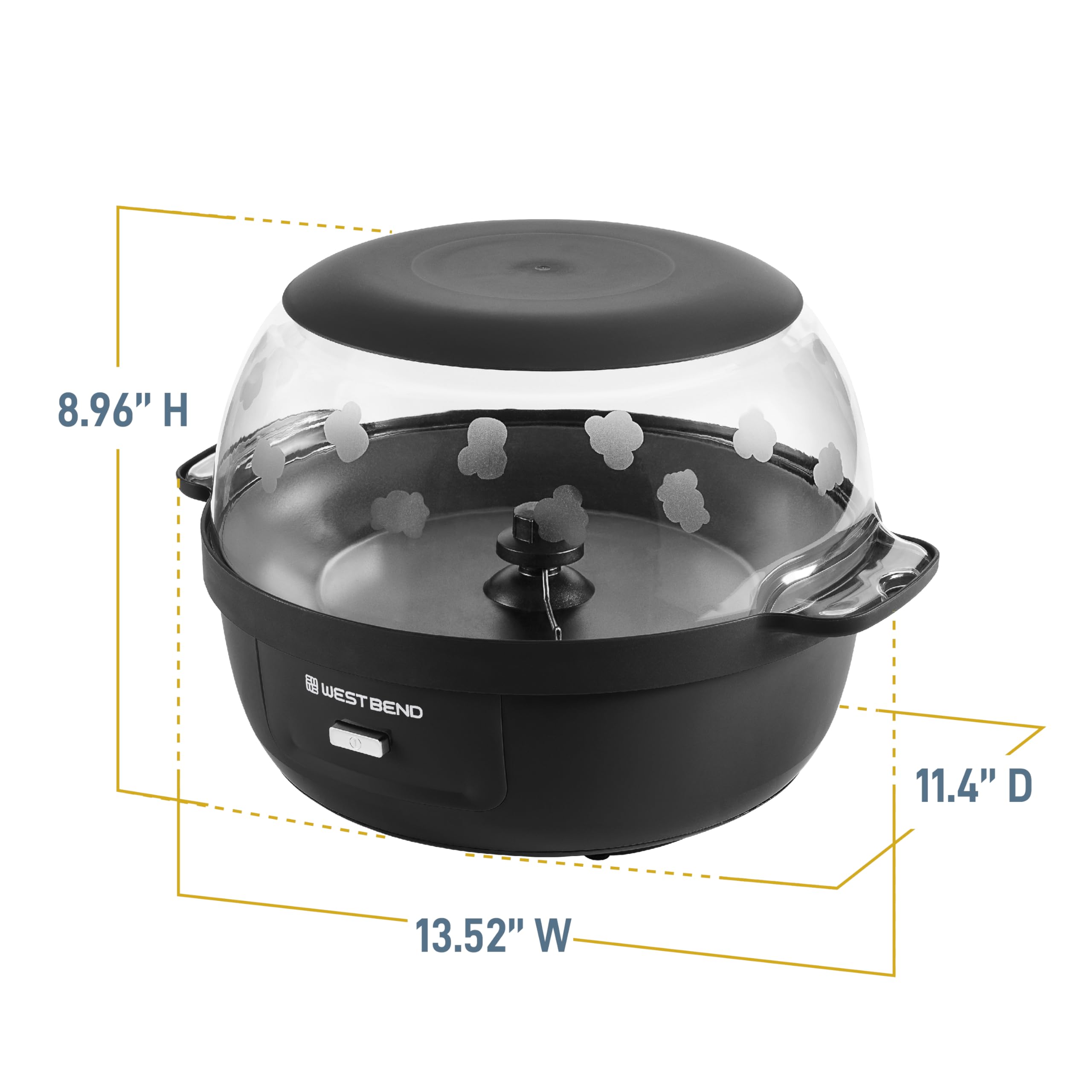 Foto 7 pulgar | Máquina para hacer palomitas West Bend Stir Crazy Hot Oil  6 L Negro - Venta Internacional
