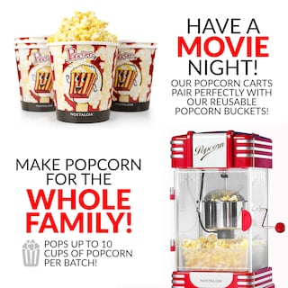 Foto 3 | Carrito Profesional Popcorn Maker Nostalgia Con Hervidor De 70 Ml - Venta Internacional.
