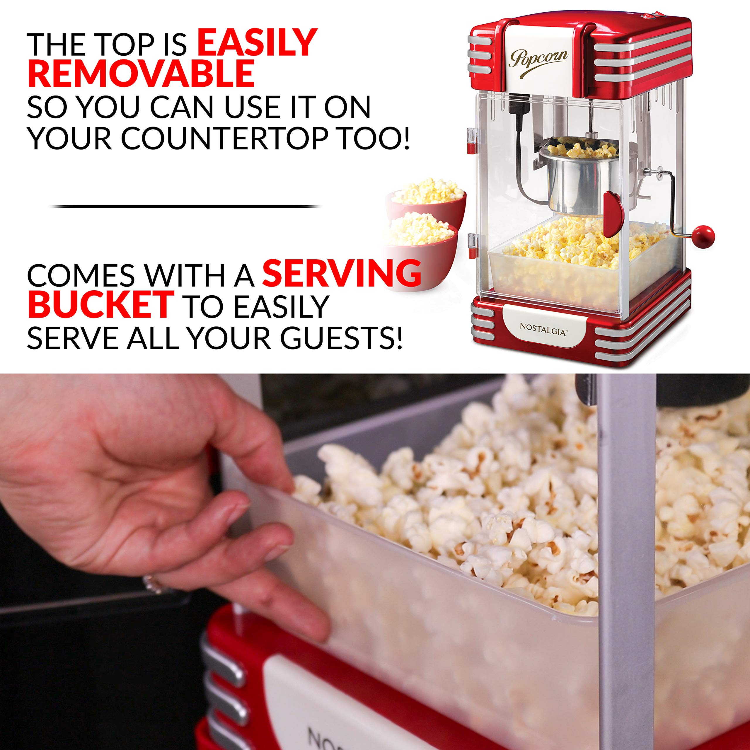 Foto 5 pulgar | Carrito Profesional Popcorn Maker Nostalgia Con Hervidor De 70 Ml - Venta Internacional.