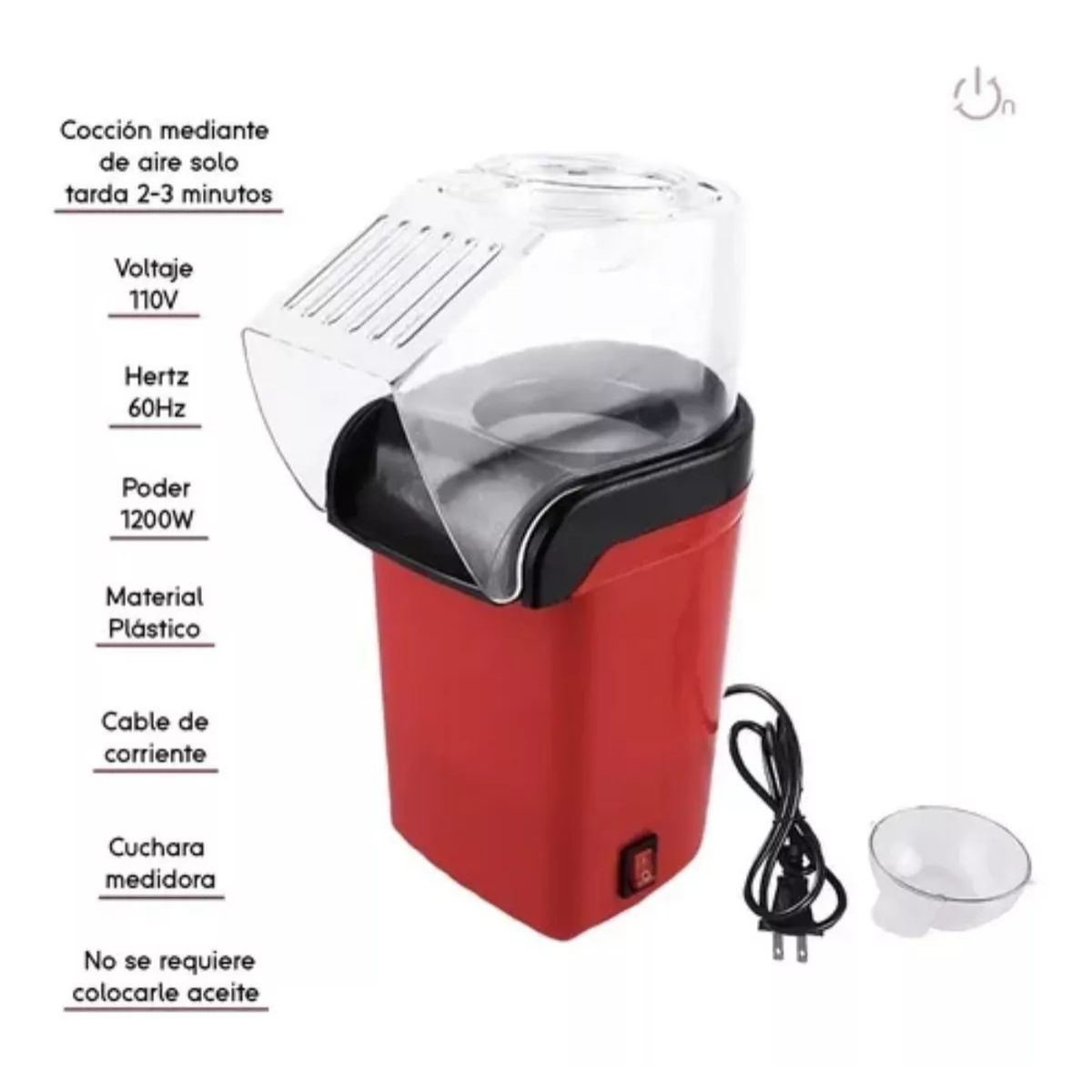 Foto 4 pulgar | Máquina de Aire para Hacer Palomitas Brentwood Pc-486r 8 Tazas Rojo