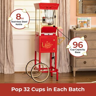 Foto 2 | Carrito Profesional Popcorn Maker Nostalgia, 240 Ml, 32 Tazas, Color Rojo - Venta Internacional.