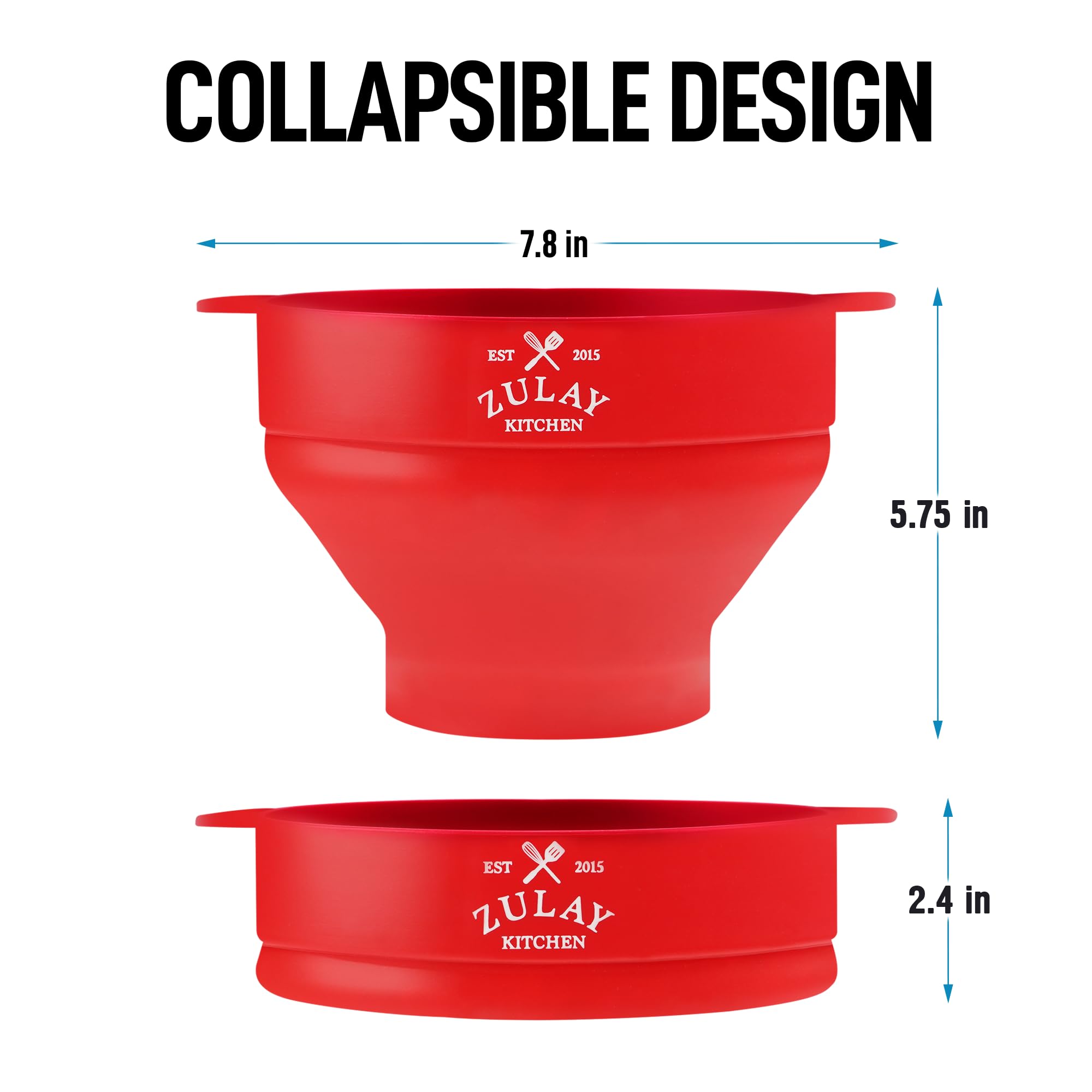 Foto 4 pulgar | Contenedor para Hacer Palomitas Zulay Kitchen para Microondas sin BPA Silicona Rojo - Venta Internacional