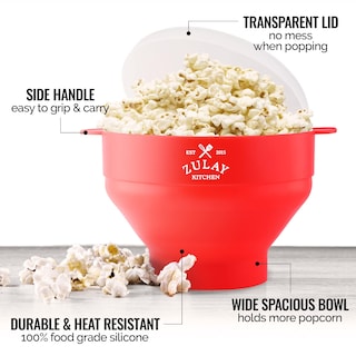 Foto 5 | Contenedor para Hacer Palomitas Zulay Kitchen para Microondas sin BPA Silicona Rojo - Venta Internacional