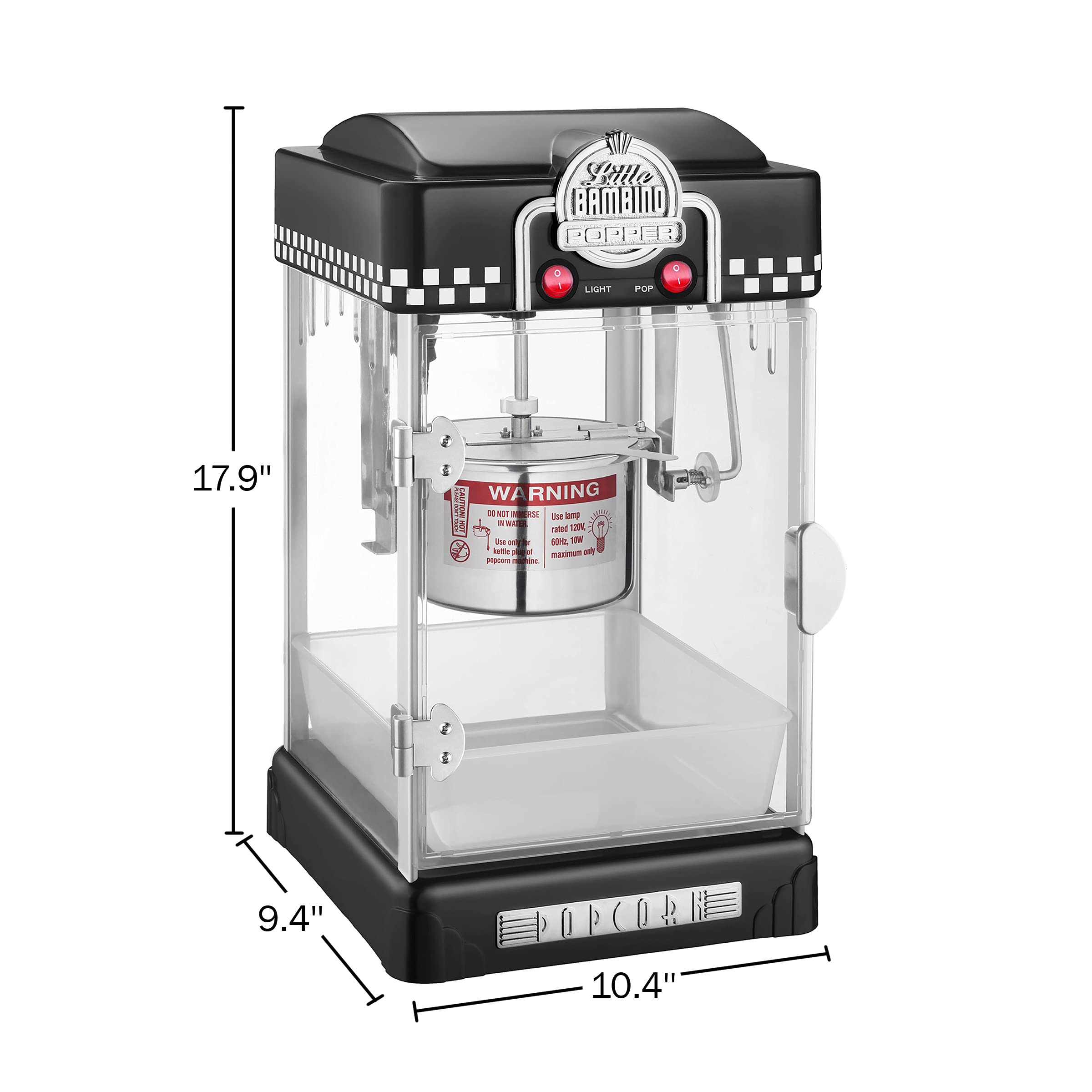 Foto 2 | Máquina De Palomitas Little Bambino De 75 Ml Con Hervidor De Acero Inoxidable - Venta Internacional.