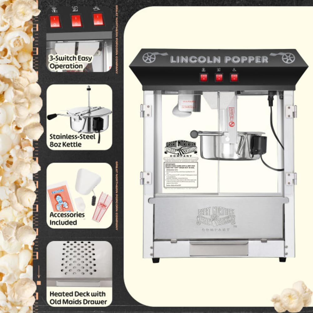 Foto 4 pulgar | Máquina de Palomitas Great Northern Lincoln De 8 Onzas Con Accesorios - Venta Internacional