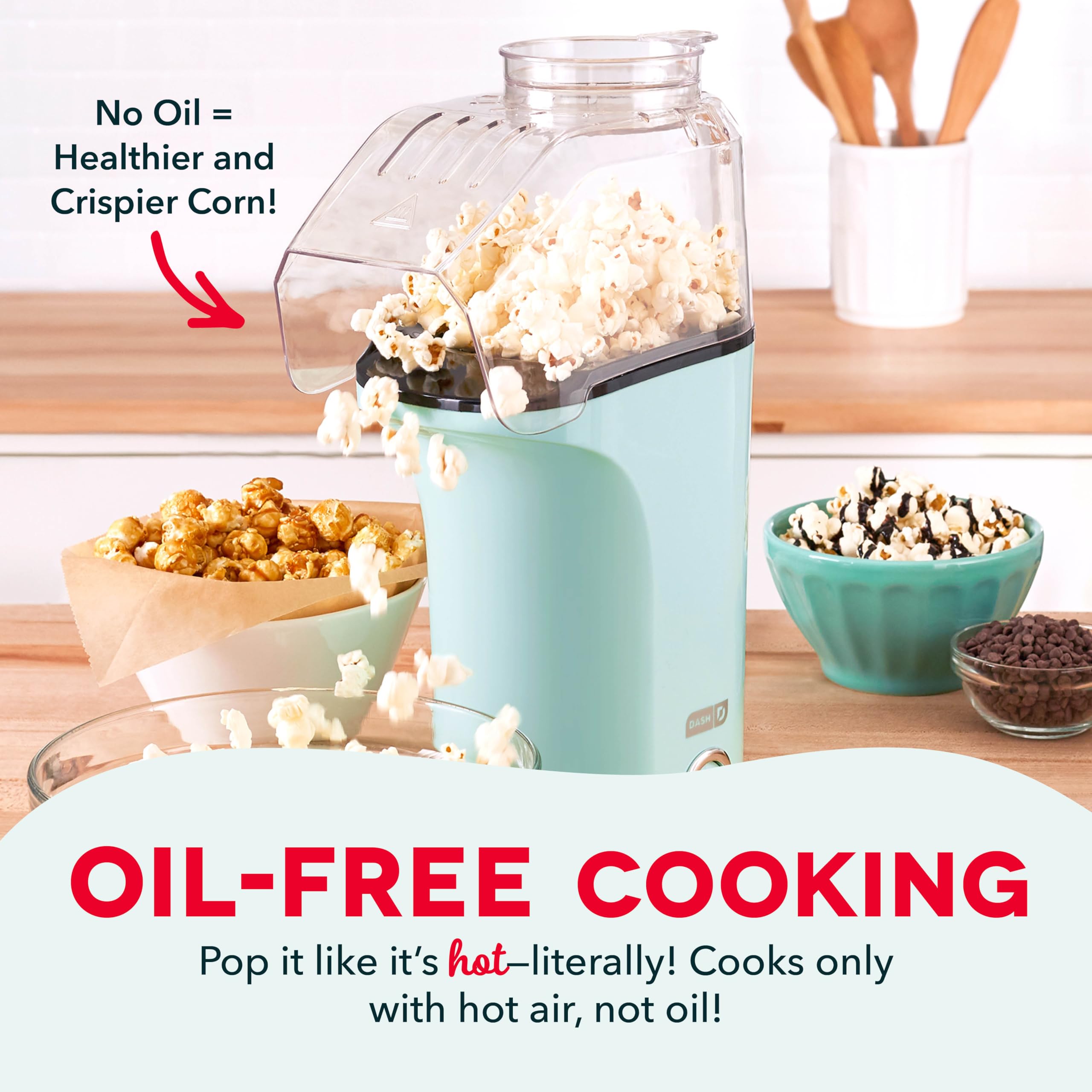 Foto 3 pulgar | Popcorn Popper Dash Hot Air, 16 Tazas Con Vaso Medidor, Color Aguamarina - Venta Internacional.