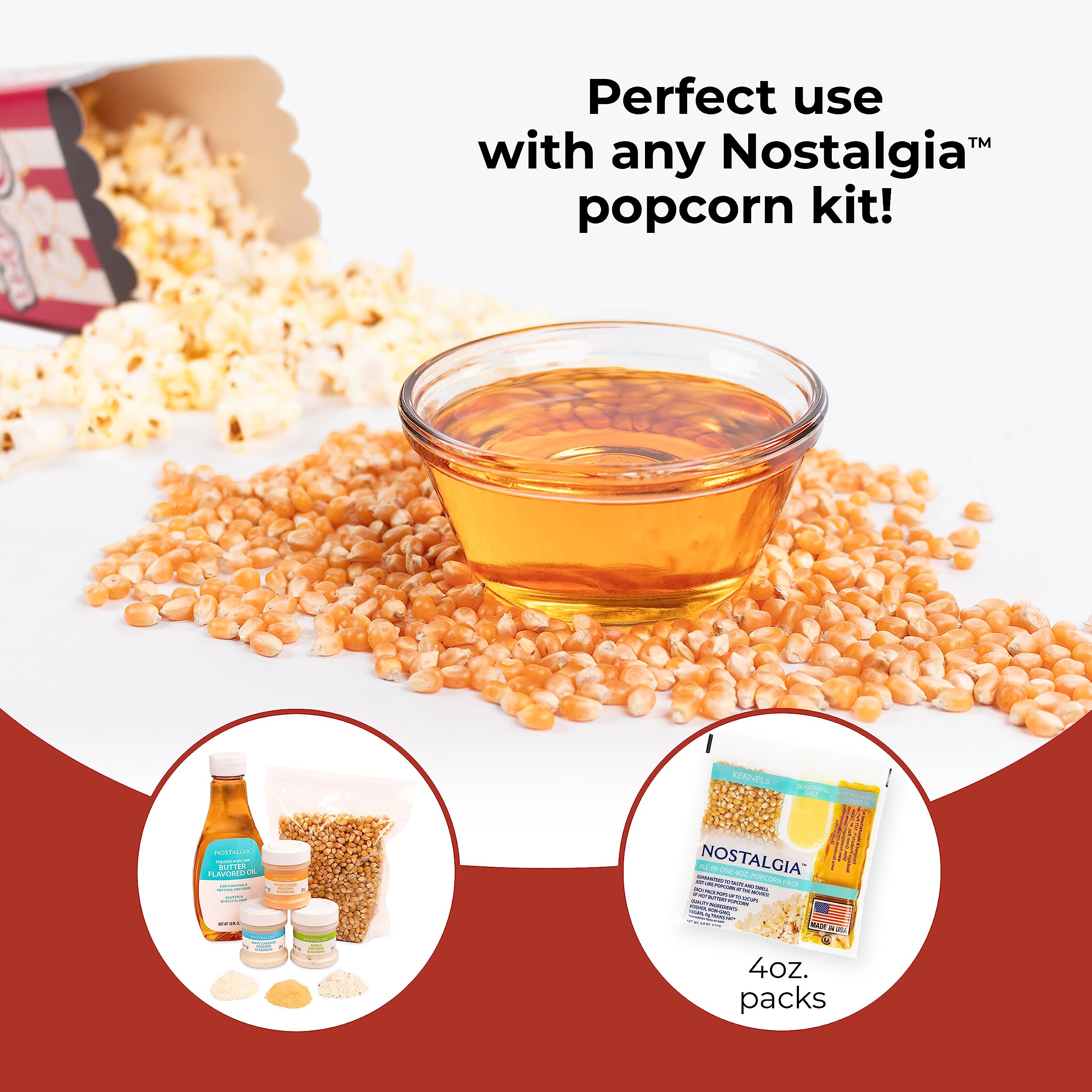Foto 8 pulgar | Mezclador Eléctrico Popcorn Maker Nostalgia Classic, 5.6 L, 24 Tazas - Venta Internacional.