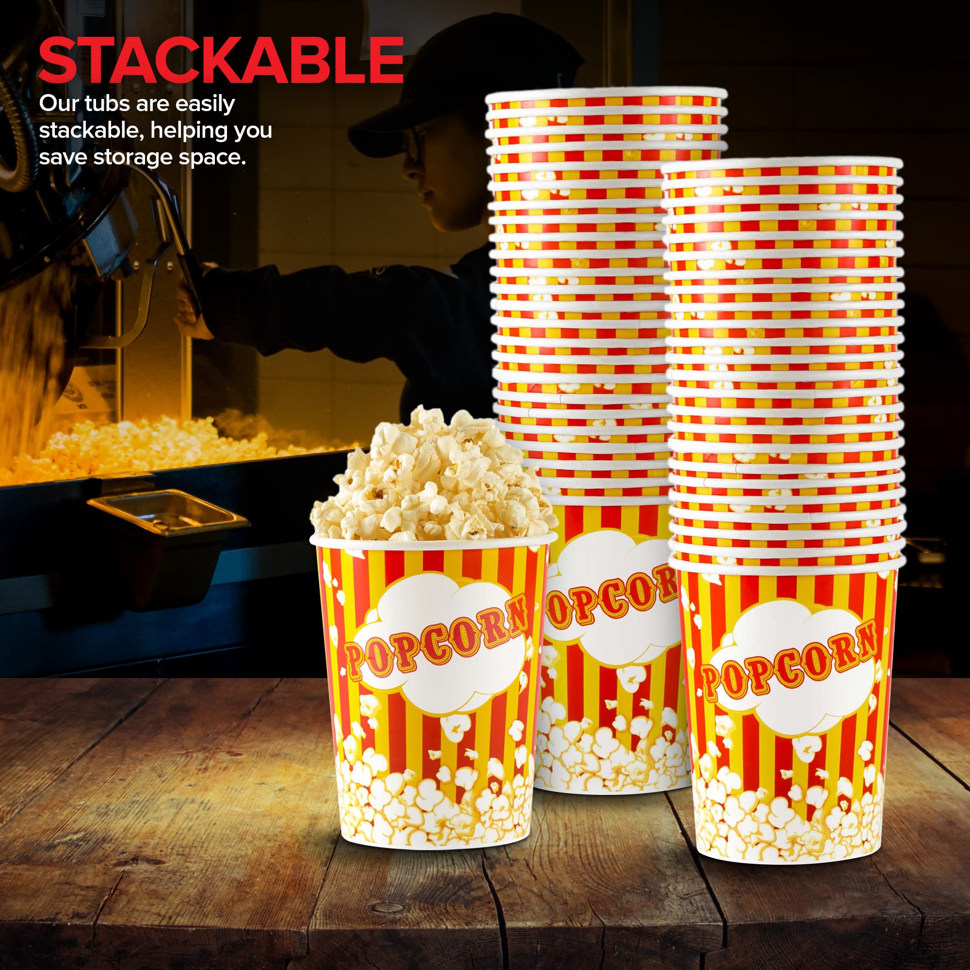 Foto 7 pulgar | Cubos Para Palomitas Stock Your Home  32 Oz (50 Unidades) Desechables - Venta Internacional.