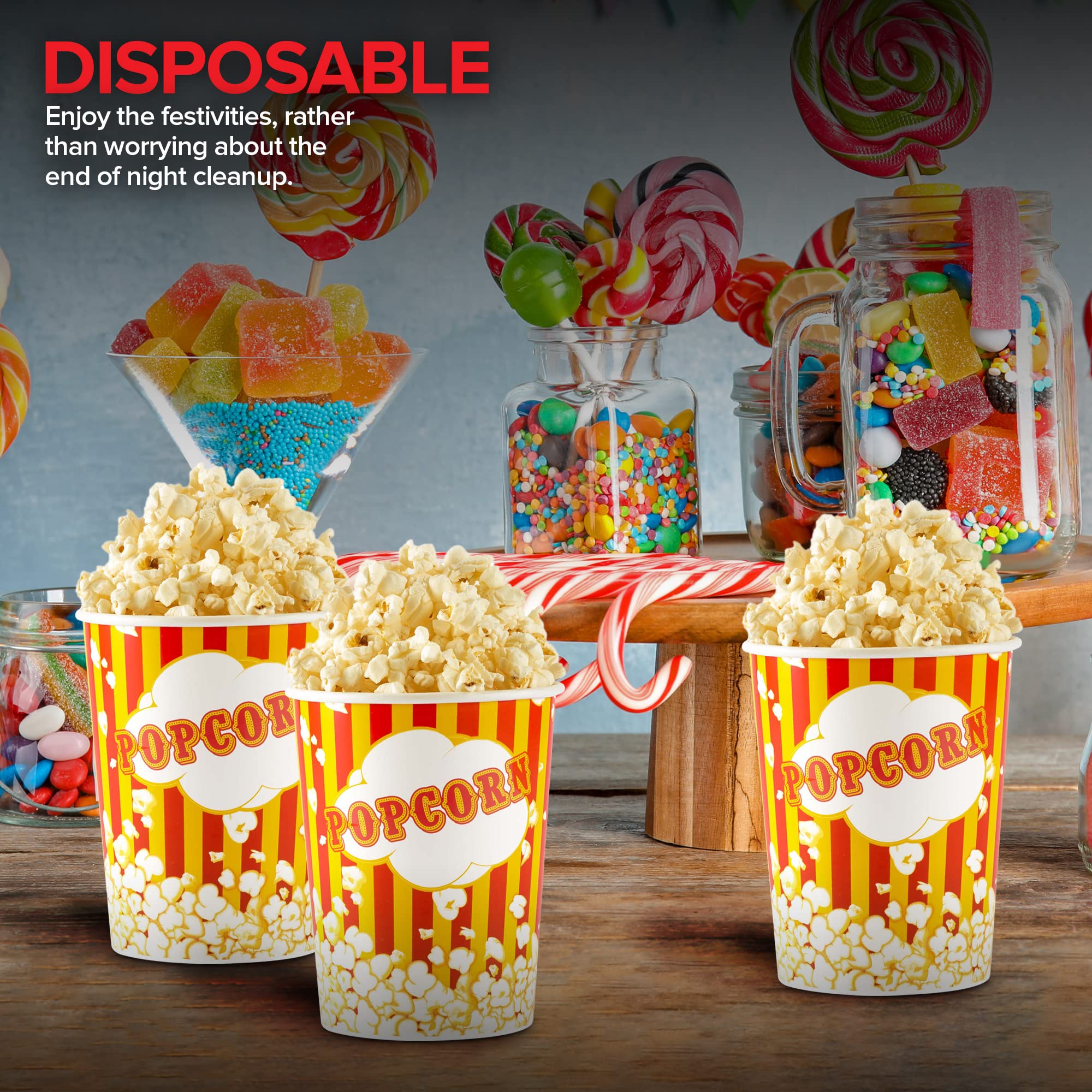 Foto 8 pulgar | Cubos Para Palomitas Stock Your Home  32 Oz (50 Unidades) Desechables - Venta Internacional.