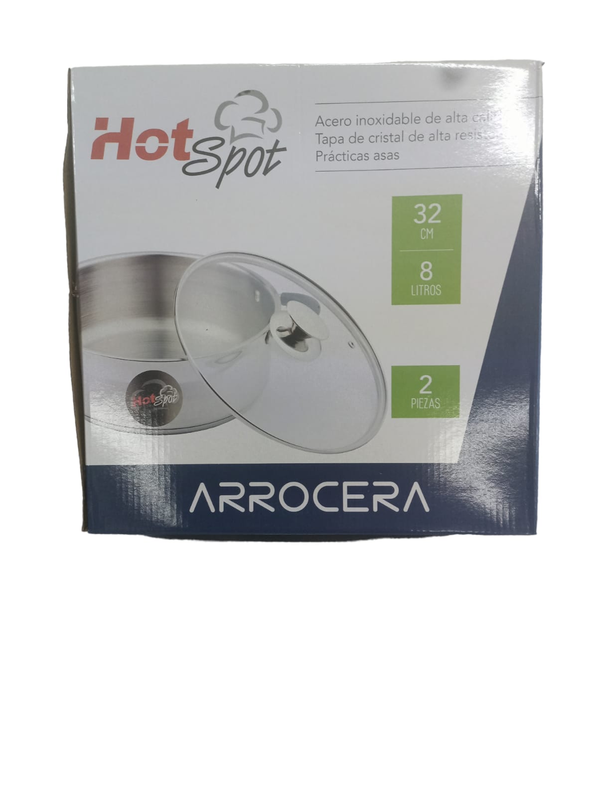 Foto 4 pulgar | Arrocera con Tapa de Cristal Hot Spot Z529 de Acero Inoxidable