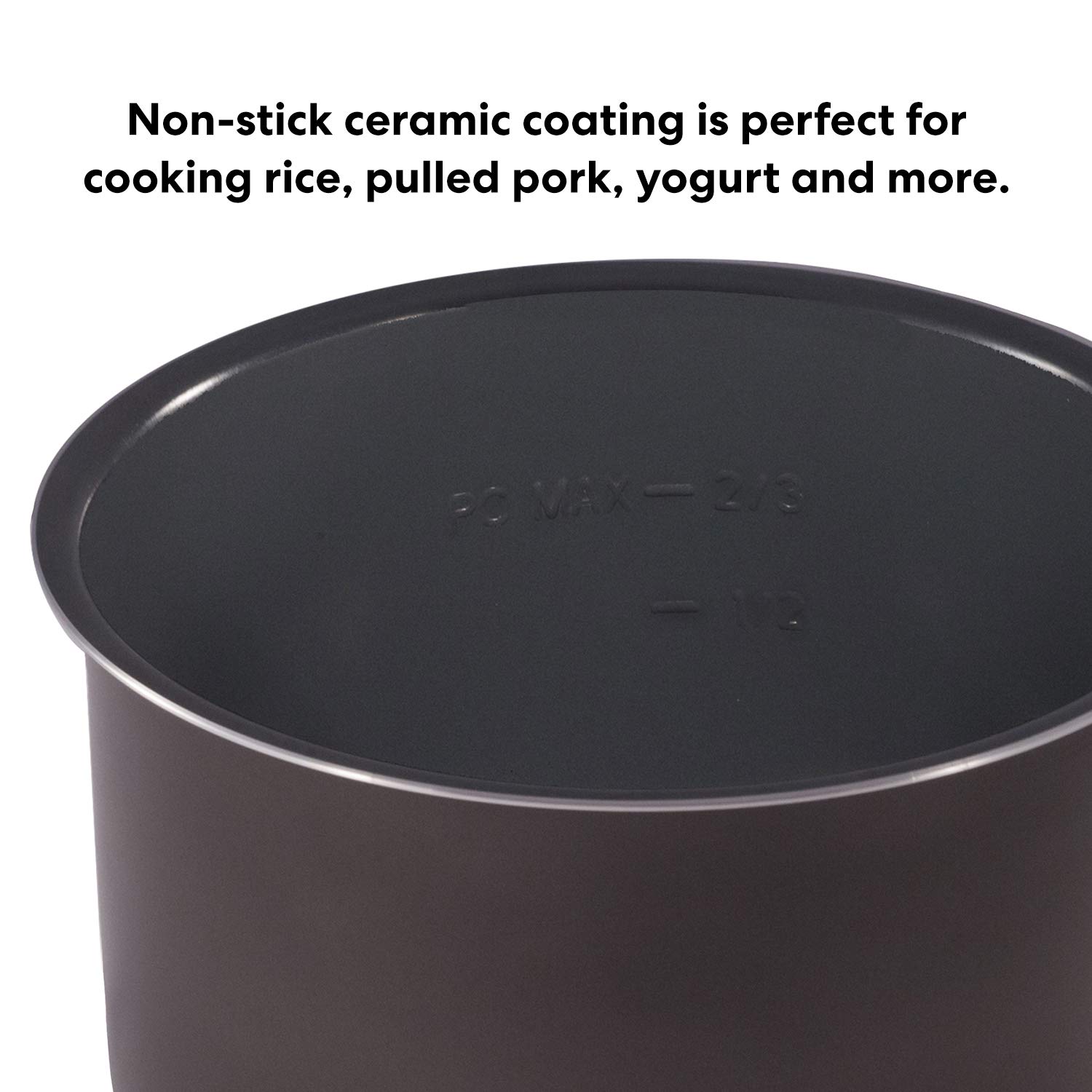 Foto 3 pulgar | Cooking Pot Instant Pot, 3 Litros, Cerámica, Antiadherente, Para Arroz, Color Negro - Venta Internacional.