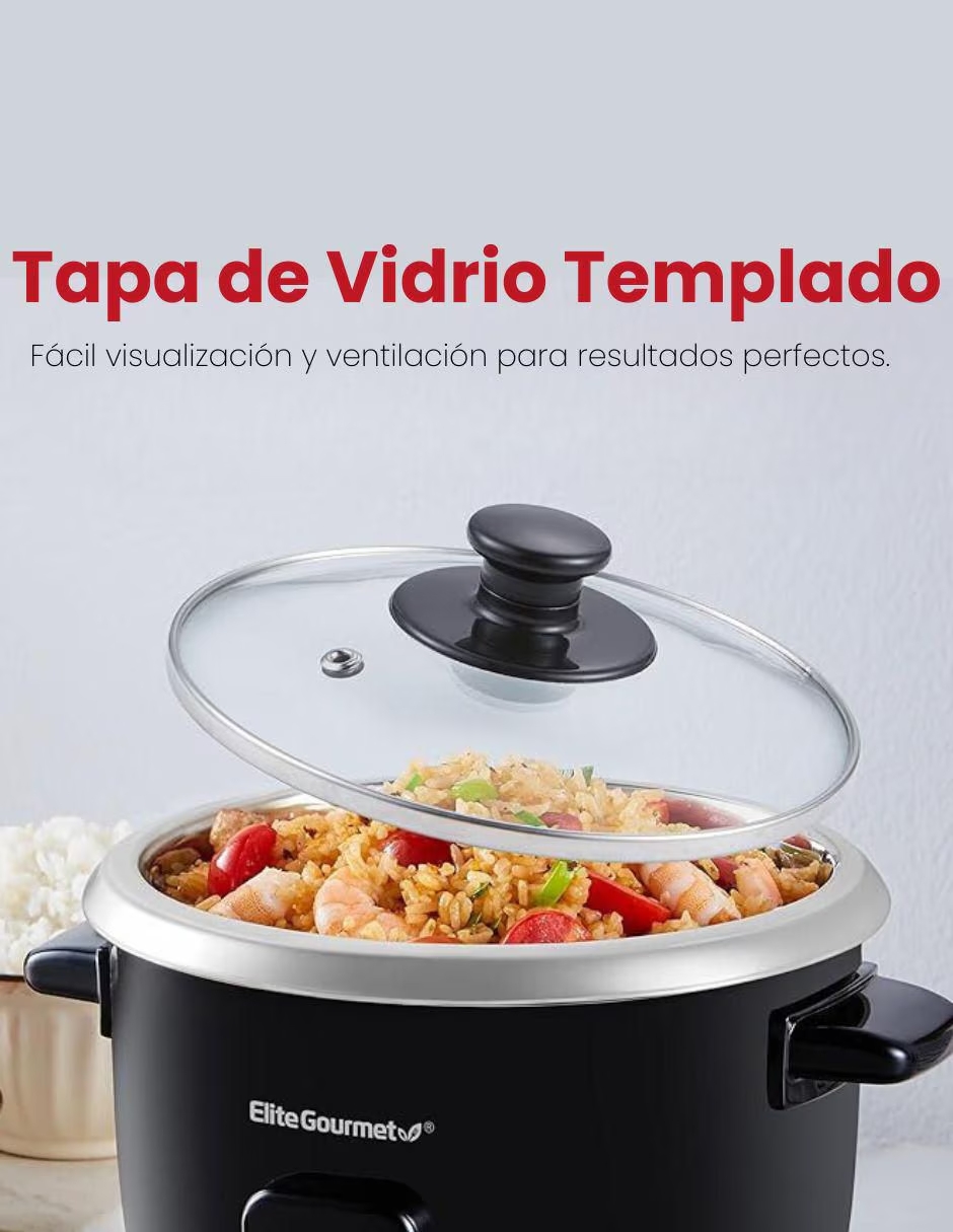 Foto 5 pulgar | Arrocera Eléctrica 6 Tazas Acero Inoxidable Elite Gourmet Color Negro Frecuencia 60