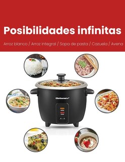 Foto 5 | Arrocera Eléctrica 6 Tazas Acero Inoxidable Elite Gourmet Color Negro Frecuencia 60