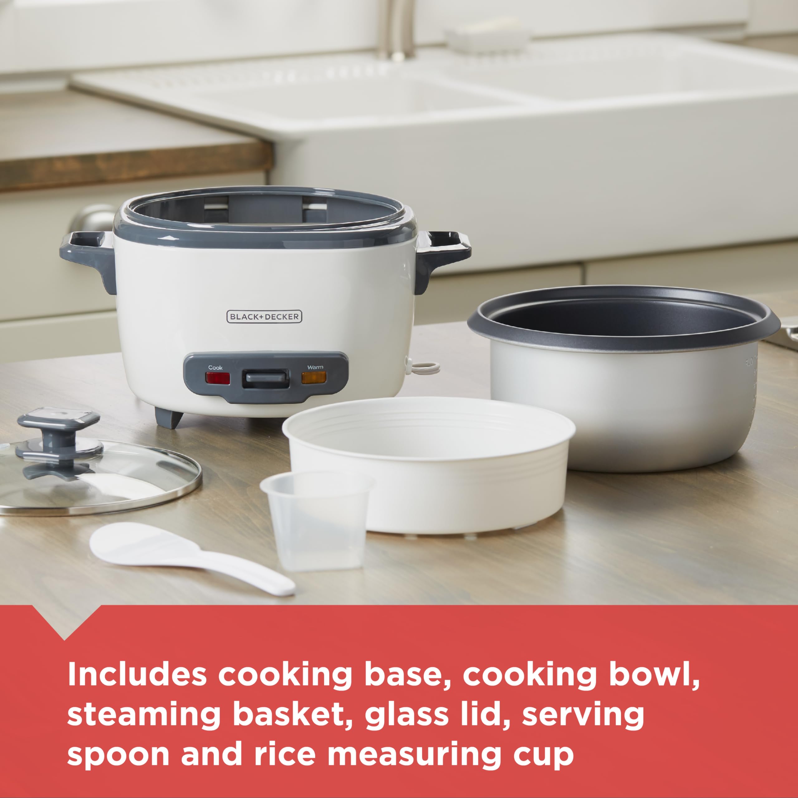 Foto 5 pulgar | Olla Arrocera Black+decker, 16 Tazas, 8 Tazas, Sin Cocinar, Cesta Para Cocinar Al Vapor - Venta Internacional.