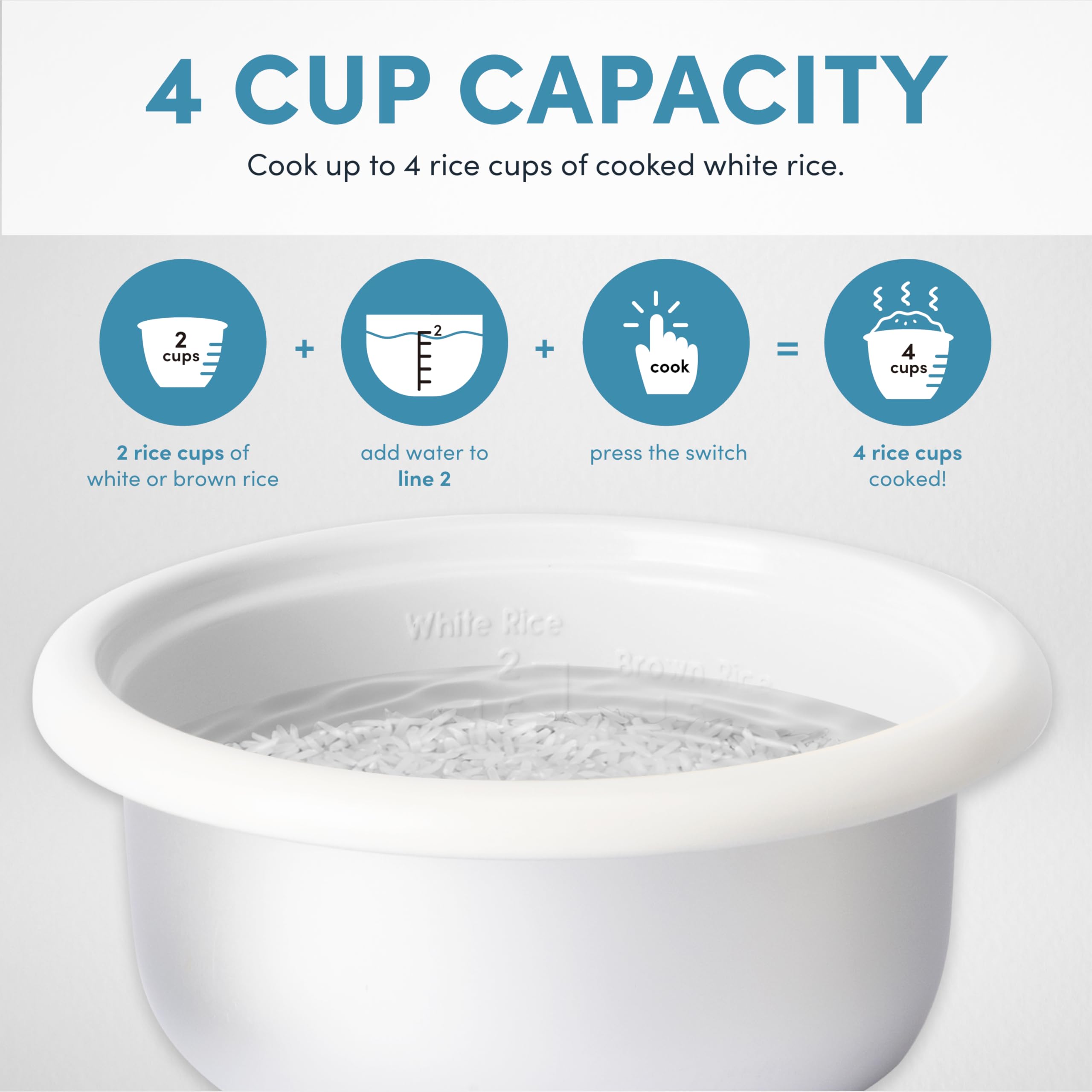 Foto 7 pulgar | Arrocera Aroma Corecoat 1l (4 Tazas Cocidas, 2 Tazas Crudas) - Venta Internacional.