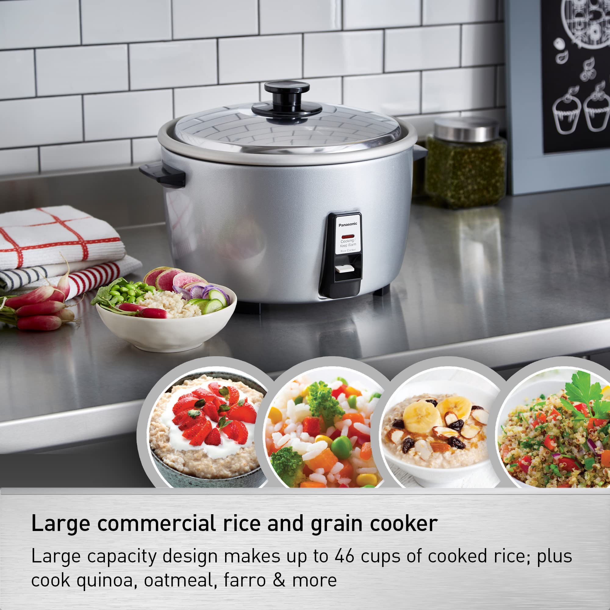 Foto 3 | Arrocera Panasonic Sr-42hzp Para 46 Tazas (cocida), Color Plateado - Venta Internacional.