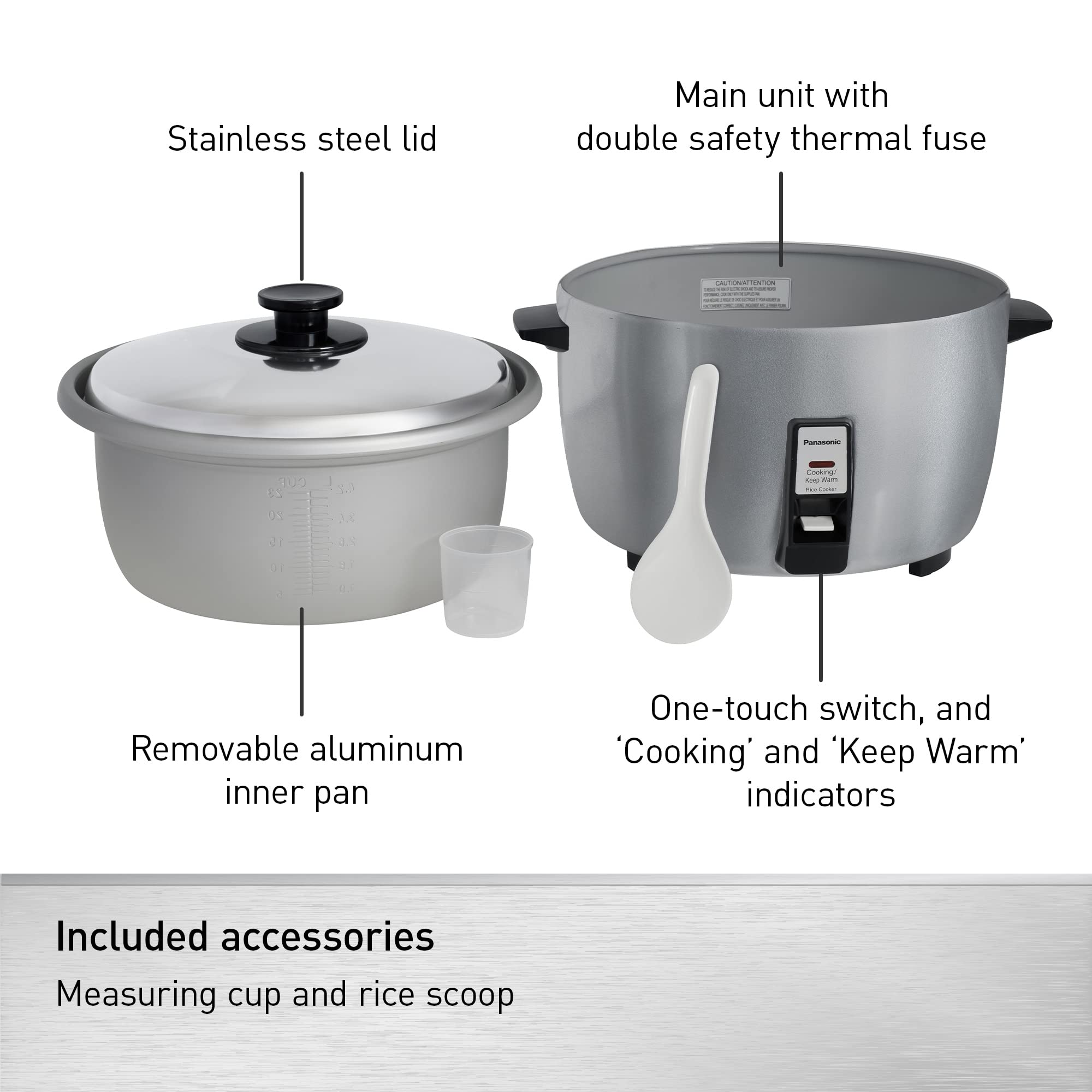 Foto 5 | Arrocera Panasonic Sr-42hzp Para 46 Tazas (cocida), Color Plateado - Venta Internacional.