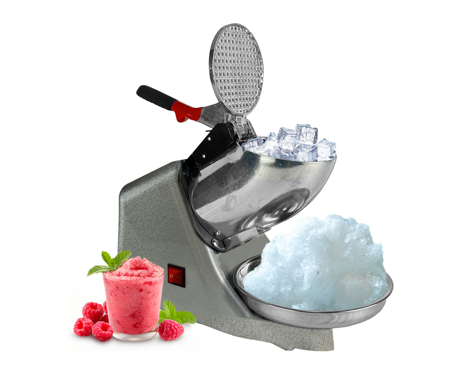 Maquina Trituradora de Hielo Nube para Raspados 300w Doble Cuchilla Plata