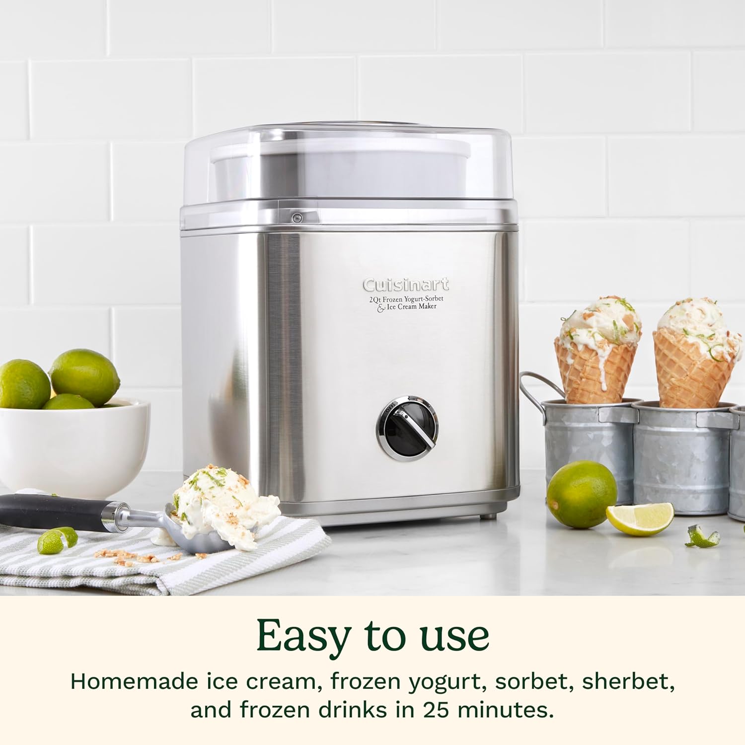 Foto 3 pulgar | Máquina De Helados Cuisinart Ice-30bcp1 Automática Con Capacidad De 2 Litros Carcaza Metálica Plata