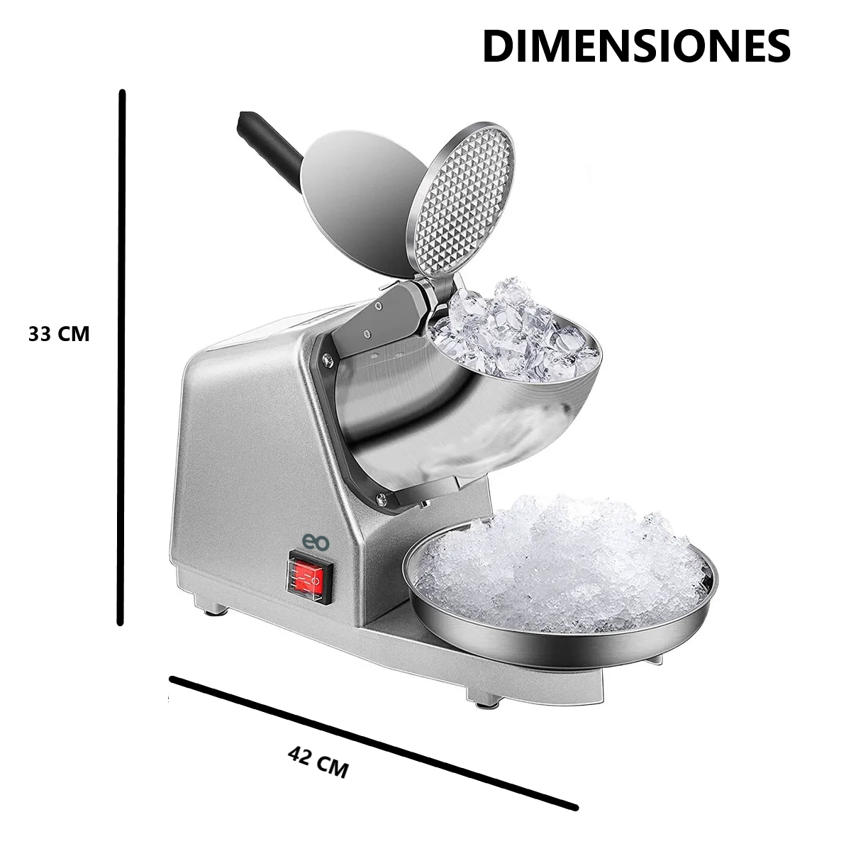Foto 3 pulgar | Maquina Raspados Triturador Hielo Triturador Cuchillo Doble Eo Safe Imports Esi-19185 Plata