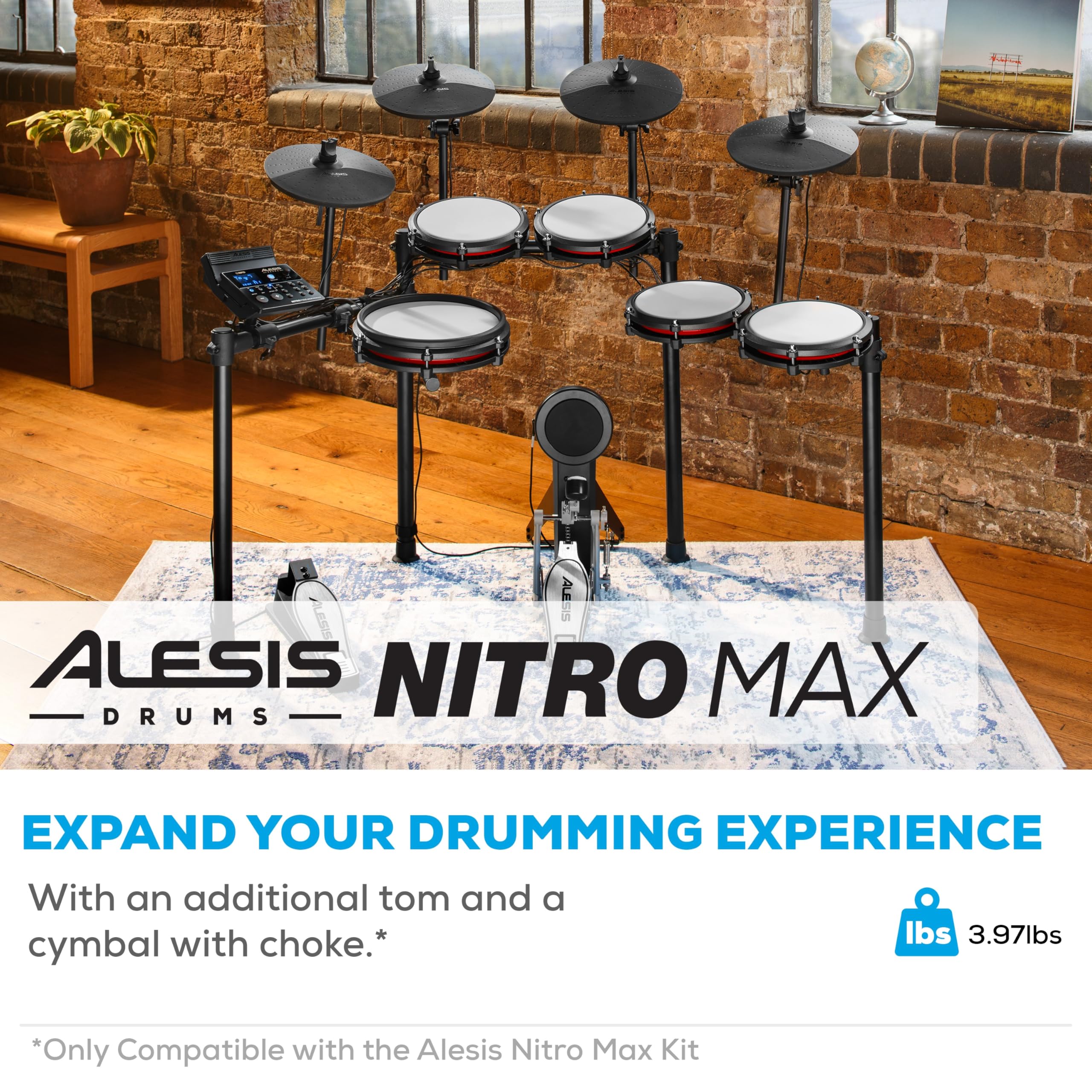Foto 2 | Set De Batería Expansion Alesis Nitro Max Con Mesh Tom Pad Y 10 Platillos - Venta Internacional.