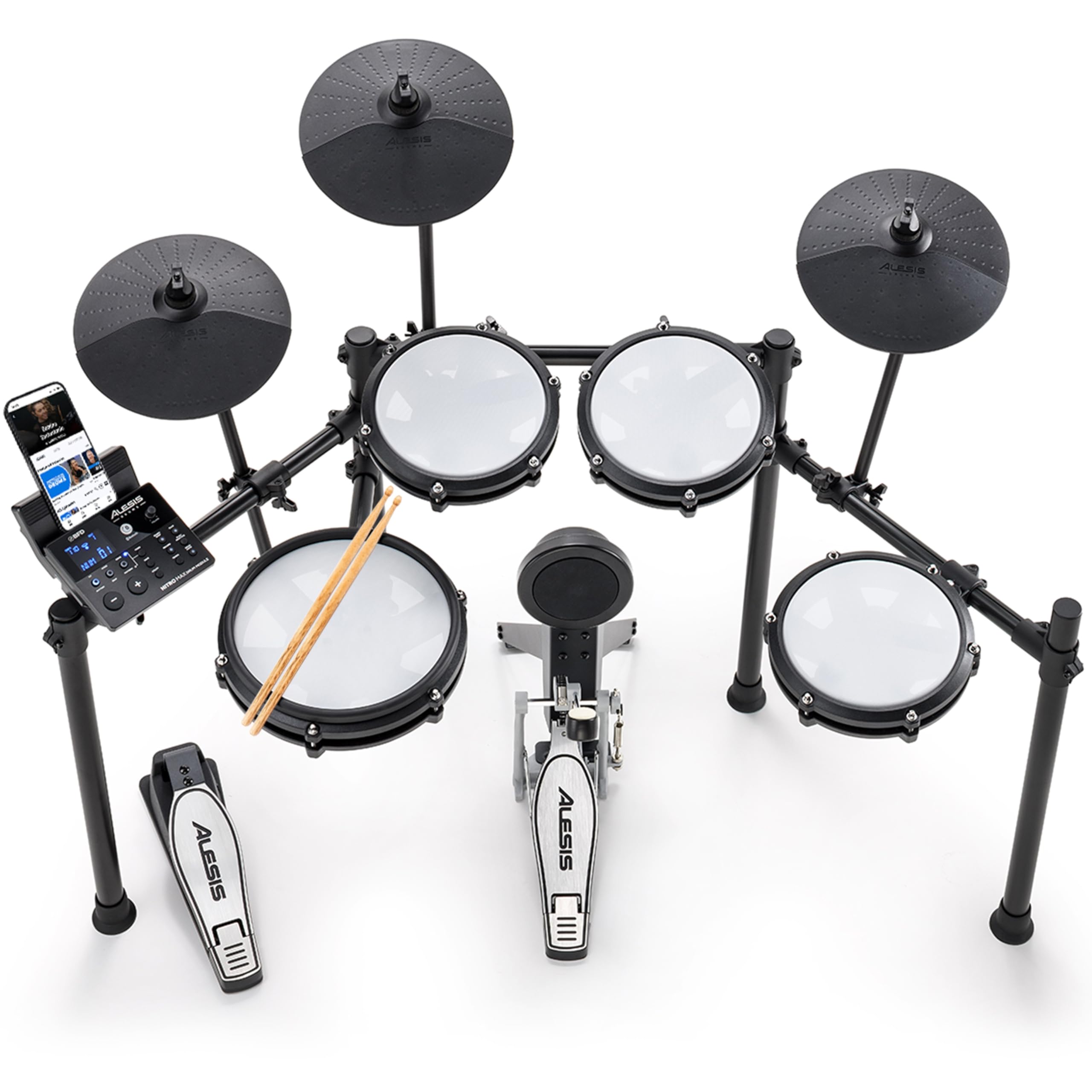 Foto 2 pulgar | Batería Eléctrica Alesis Nitro Max Kit Con Almohadillas De Malla Silenciosas - Venta Internacional.