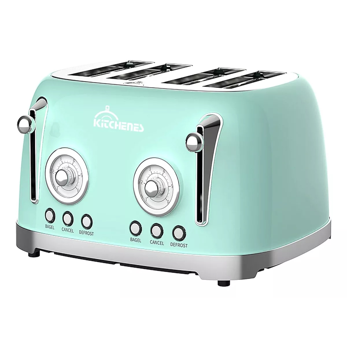 Foto 2 pulgar | Tostador Eléctrico Retro 4 Rebanadas 6 Niveles Bandeja Migas Color Verde Menta