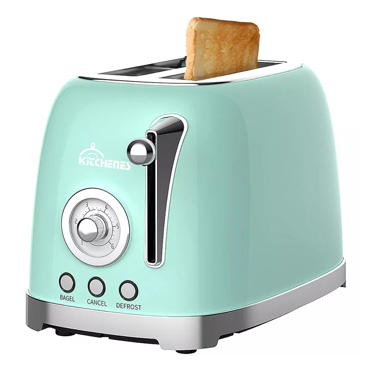Foto 2 pulgar | Tostador Eléctrico Retro 2 Rebanadas Bandeja Para Migas 825w Color Verde Menta
