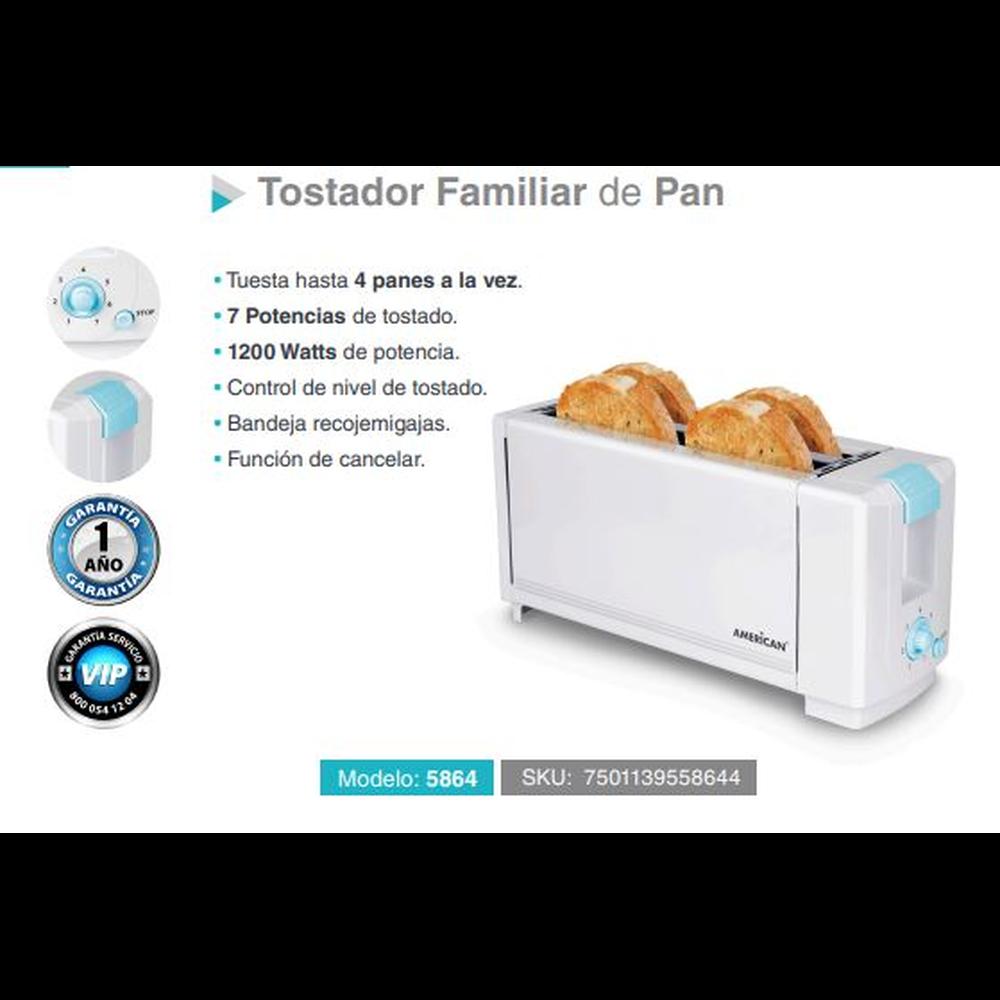 Foto 6 pulgar | Tostador American XL 5864 color Blanco