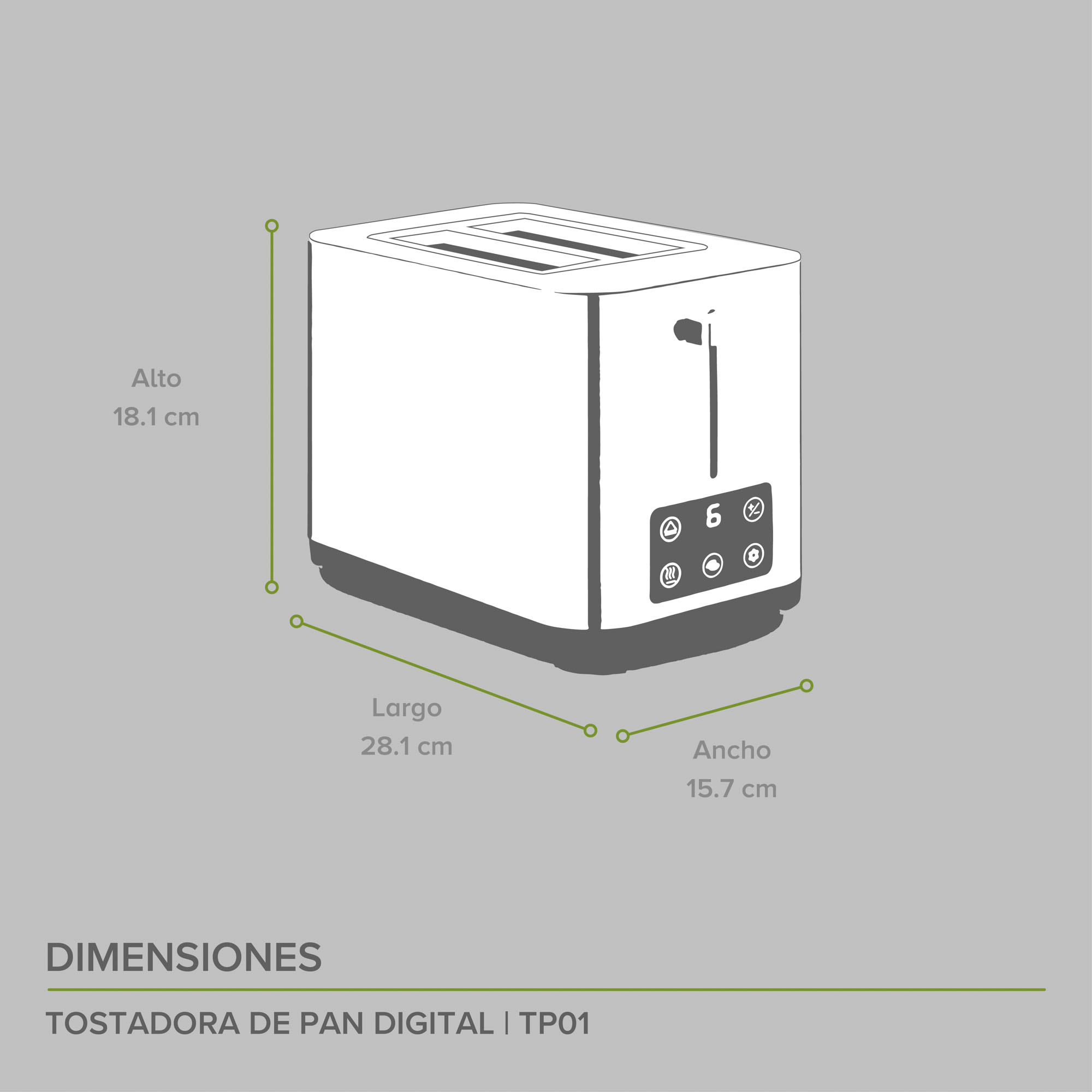 Foto 3 | Tostadora de Pan Avera TP01 color Plata con Panel Digital Ajustable