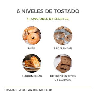 Foto 5 | Tostadora de Pan Avera TP01 color Plata con Panel Digital Ajustable