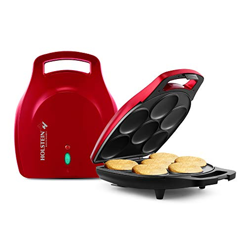 Venta Internacional - Holstein Horno De Arepas Antihaderente, 6-pz, Rojo Metálico/negro