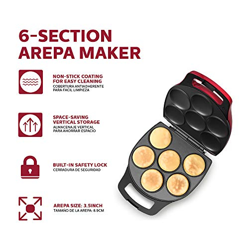 Foto 3 pulgar | Venta Internacional - Holstein Horno De Arepas Antihaderente, 6-pz, Rojo Metálico/negro