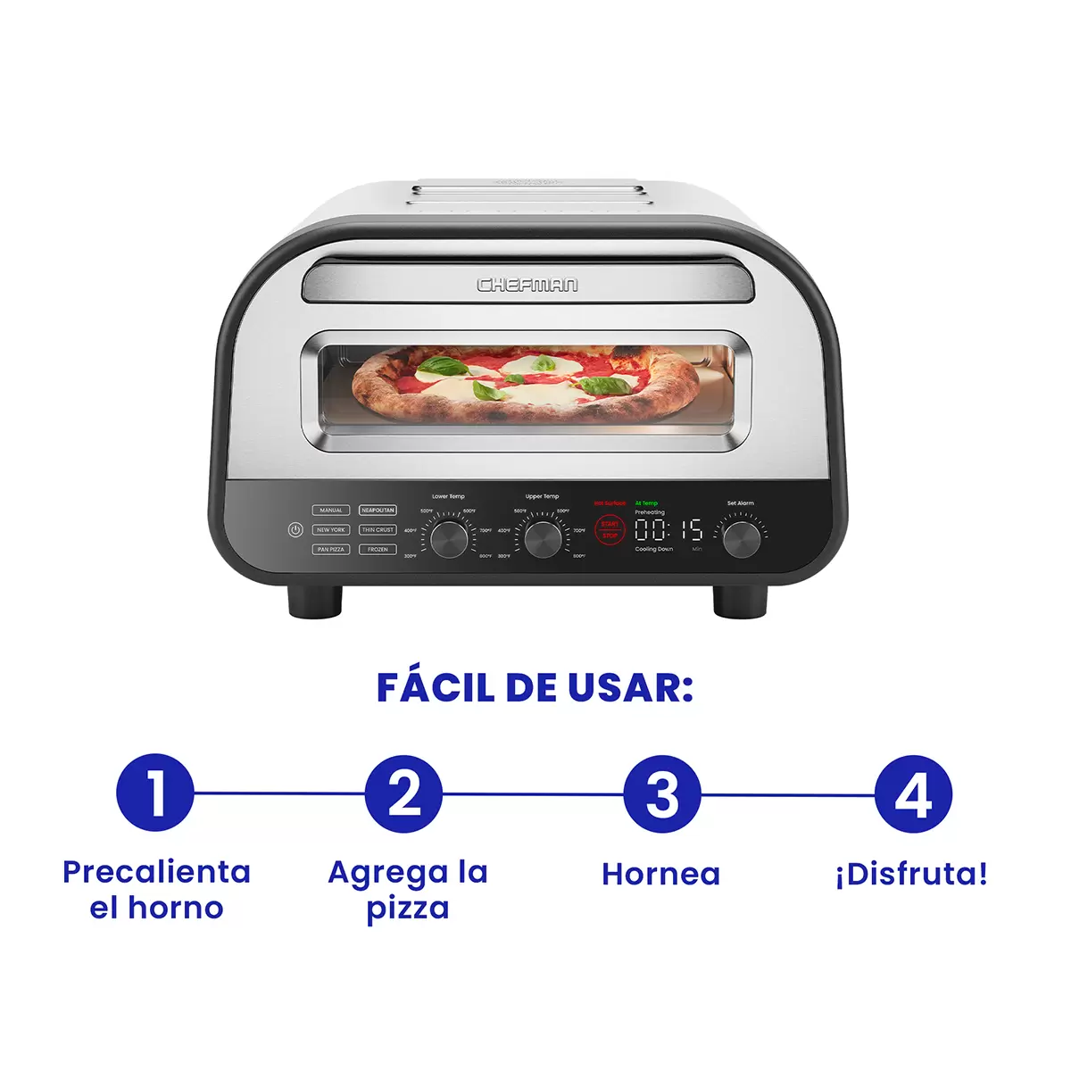 Foto 3 pulgar | Horno Eléctrico para Pizza Chefman para Uso en Interiores