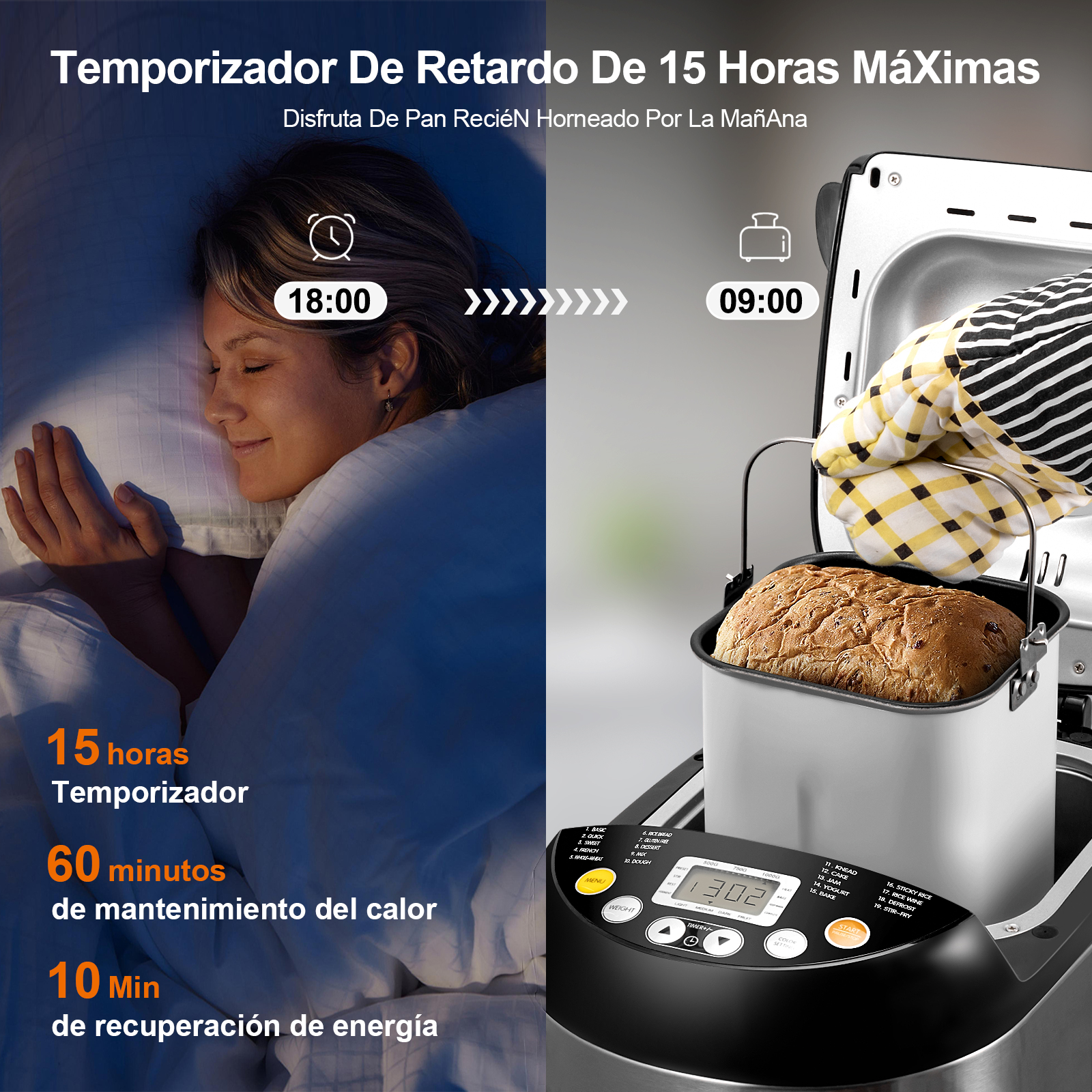 Foto 6 | Máquina de Pan 19 en 1 Sangkee Horno Tostador de Acero Inoxidable K10174