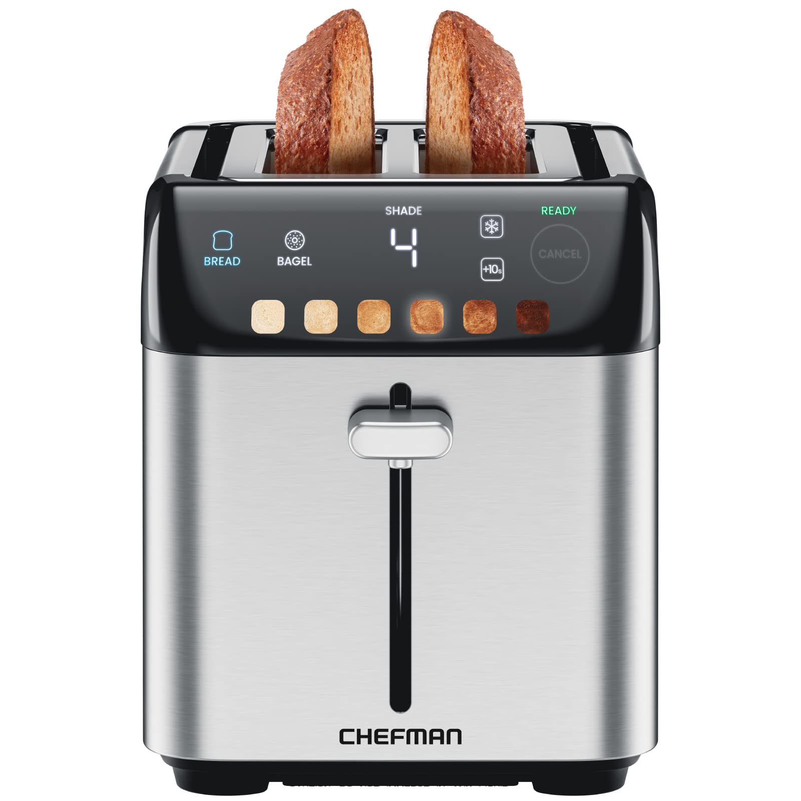 Tostadora Digital Chefman Smart Touch de 2 Rebanadas de Acero Inoxidable - Venta Internacional